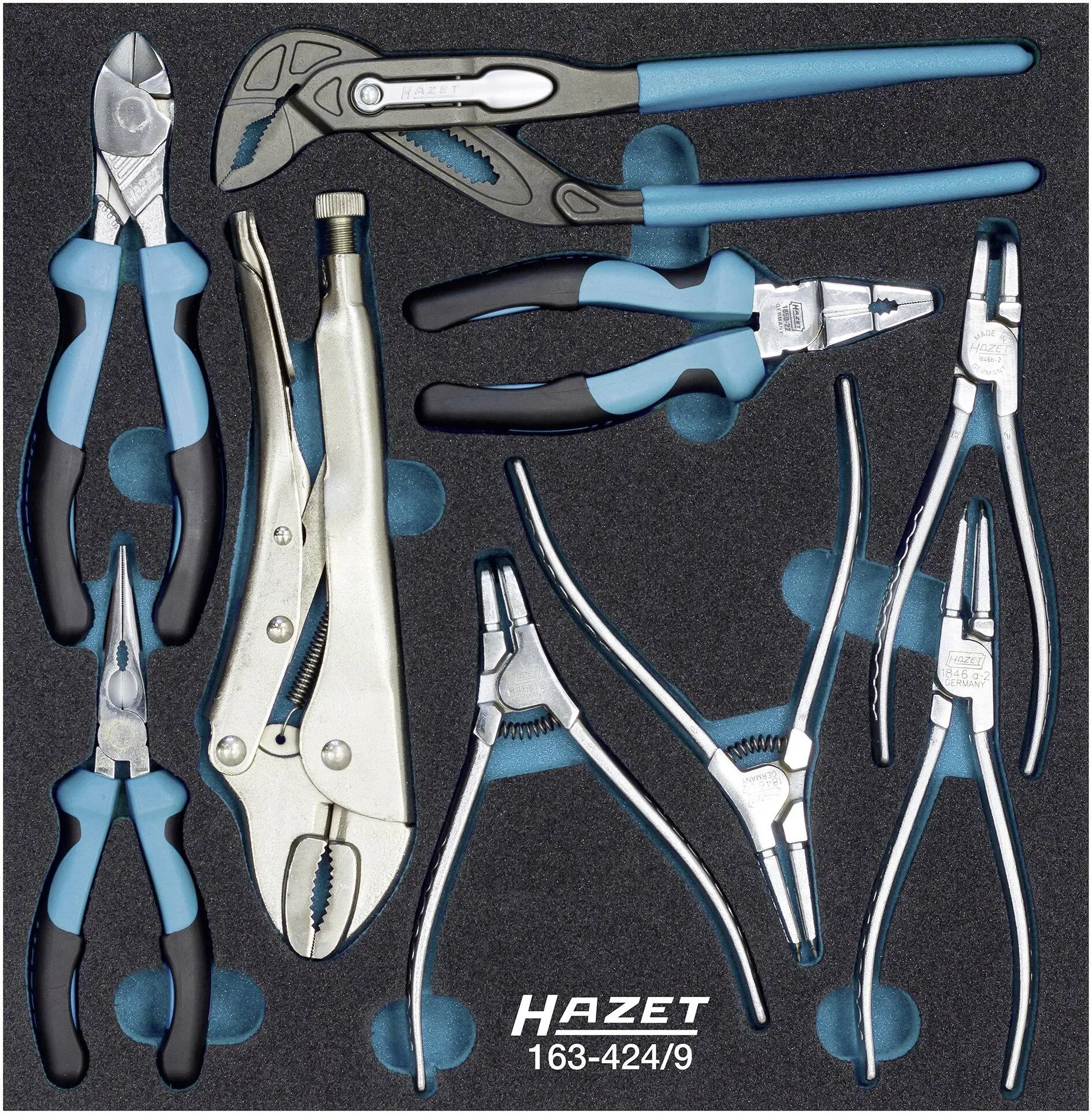Produktfoto 1 von Hazet 163-424/9, Werkstatt Zangen-Set 9teilig