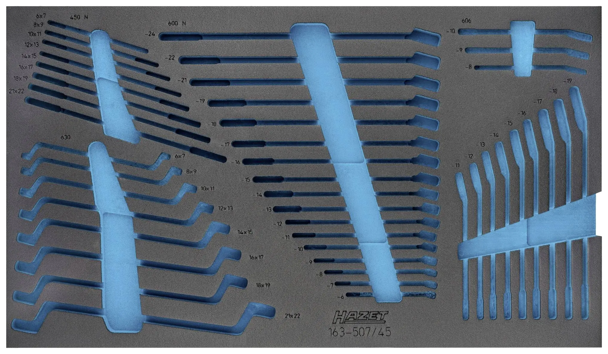 Produktfoto 1 von Hazet 163-507L, Schaumstoffeinlage (L x B) 691mm x 392mm