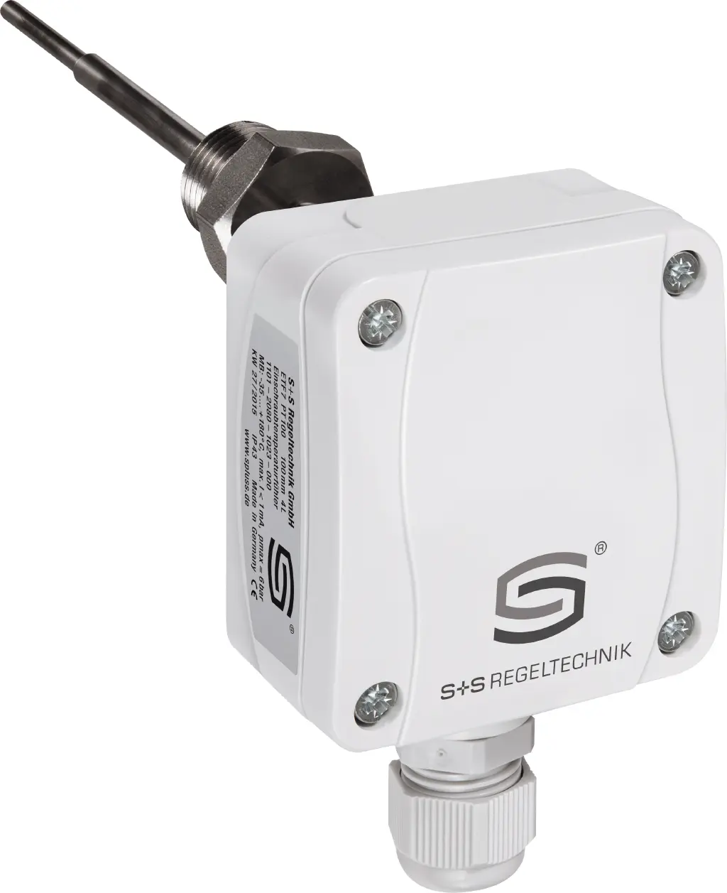 Produktfoto 1 von S+S REGELTECHNIK 1101-2081-0021-000 ETF7 NiTK 100mm Einschraubtemperaturfühle