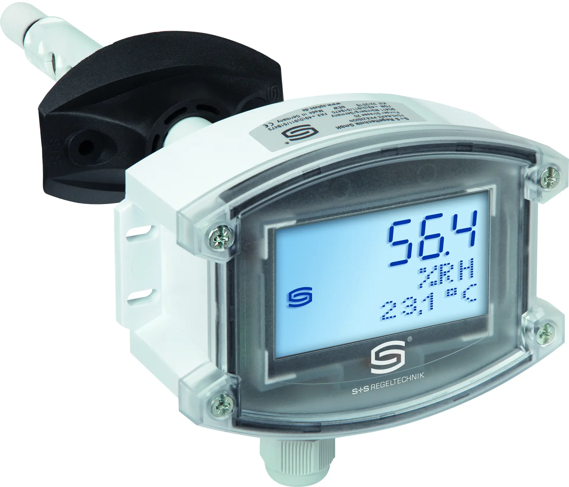 Produktfoto 1 von S+S REGELTECHNIK 1201-8111-0400-030 KFF-20-U LCD Kanalfeuchtigkeitssensor