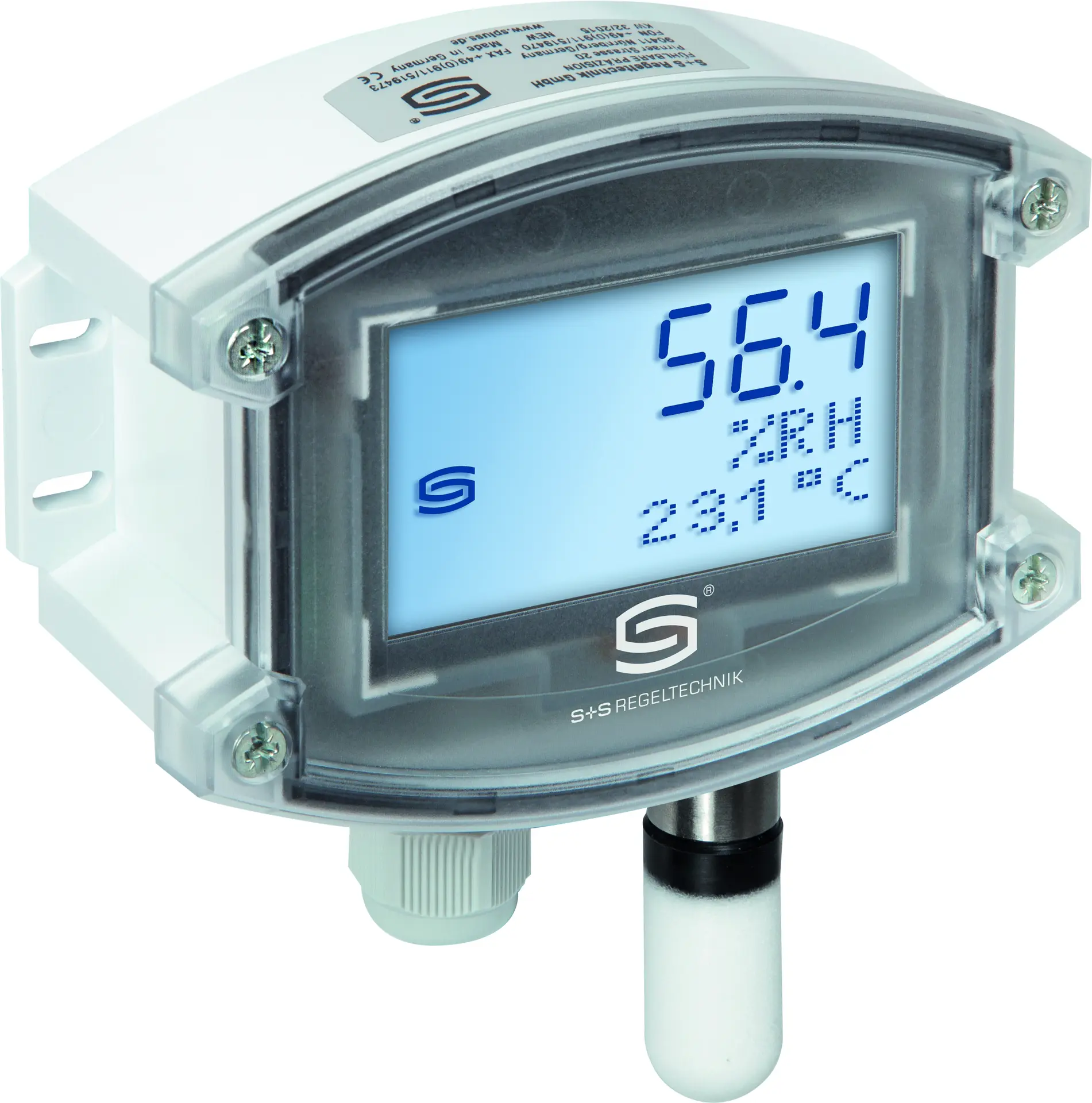 Produktfoto 1 von S+S REGELTECHNIK 1201-7111-0400-000 AFF-U LCD Feuchtesensor