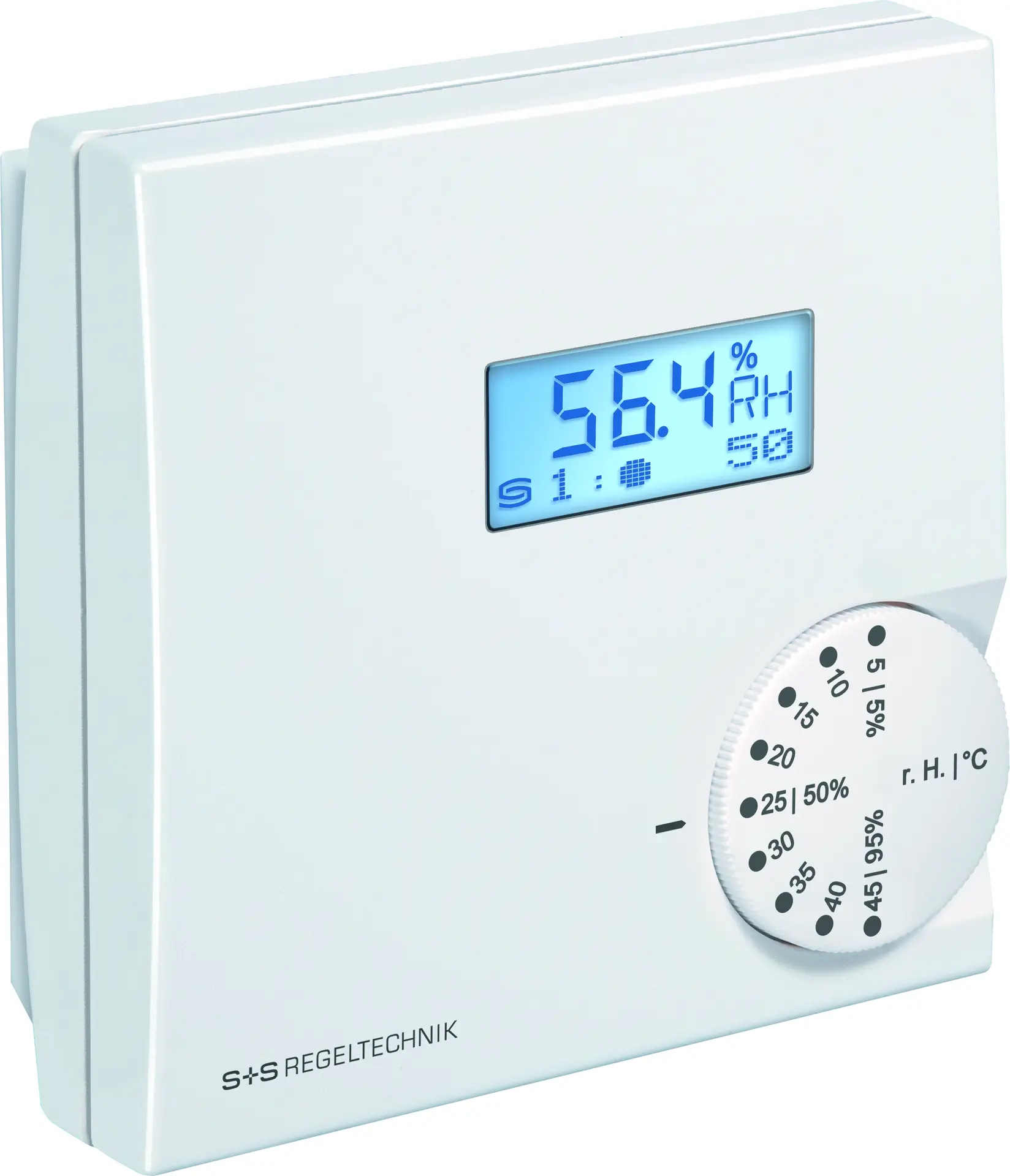 Produktfoto 1 von S+S REGELTECHNIK 1202-4077-1211-200 RHT-30W LCD Raum-Hygro-Thermostat