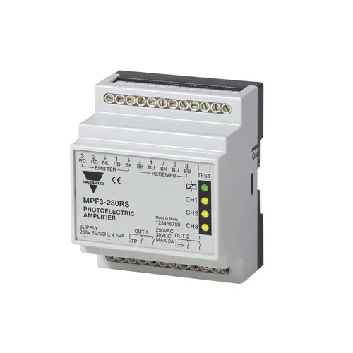 Produktfoto 1 von Carlo Gavazzi MPF3-230RS, PHOTO AMP 3CH 230VA TESTEN