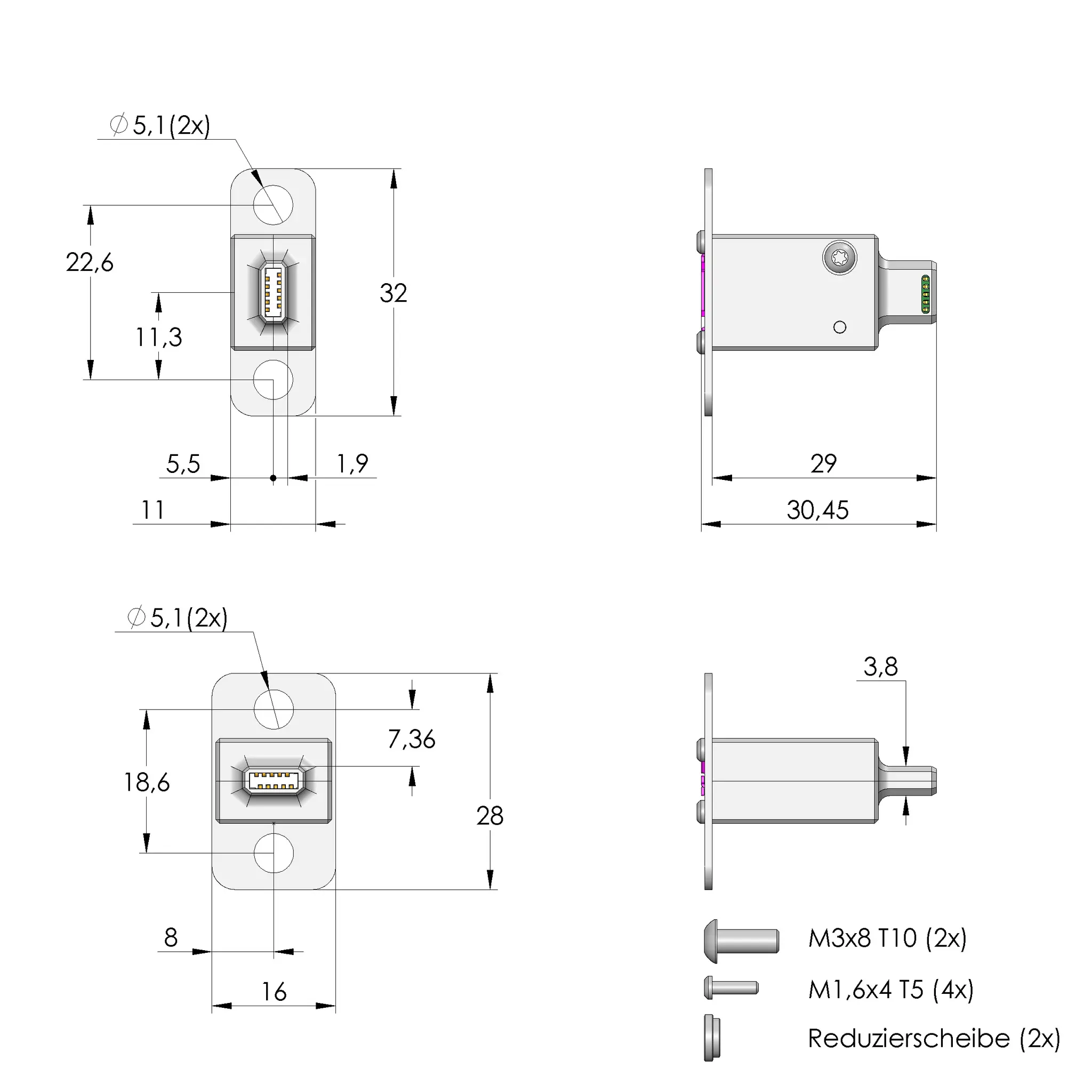 Produktfoto 1 von Ingun PS-IXA-M-010-G5-B-00, Prüfstecker, SKU: 113781