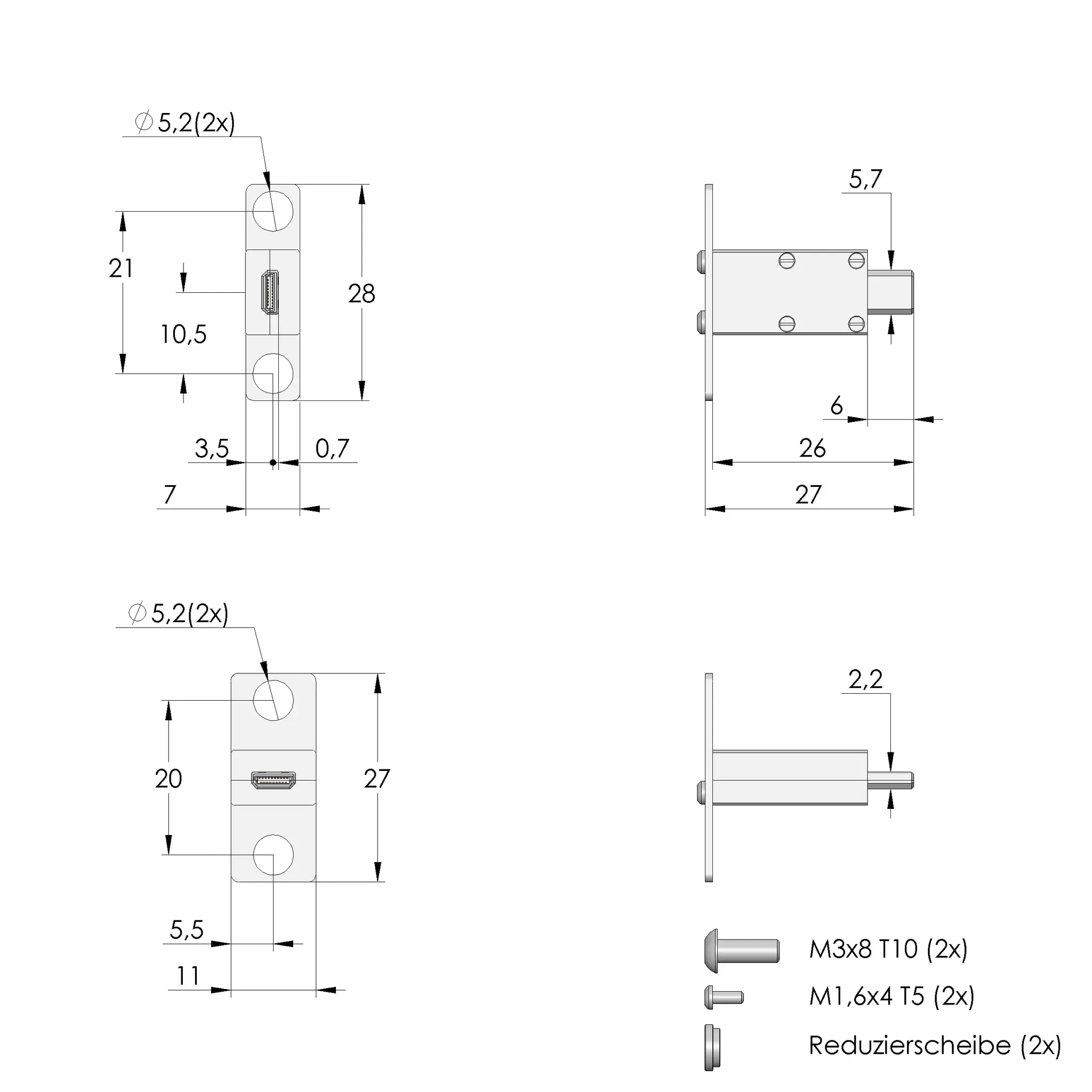 Produktfoto 1 von Ingun PS-HDMID-M-019-G5-B-03, Prüfstecker, SKU: 115525