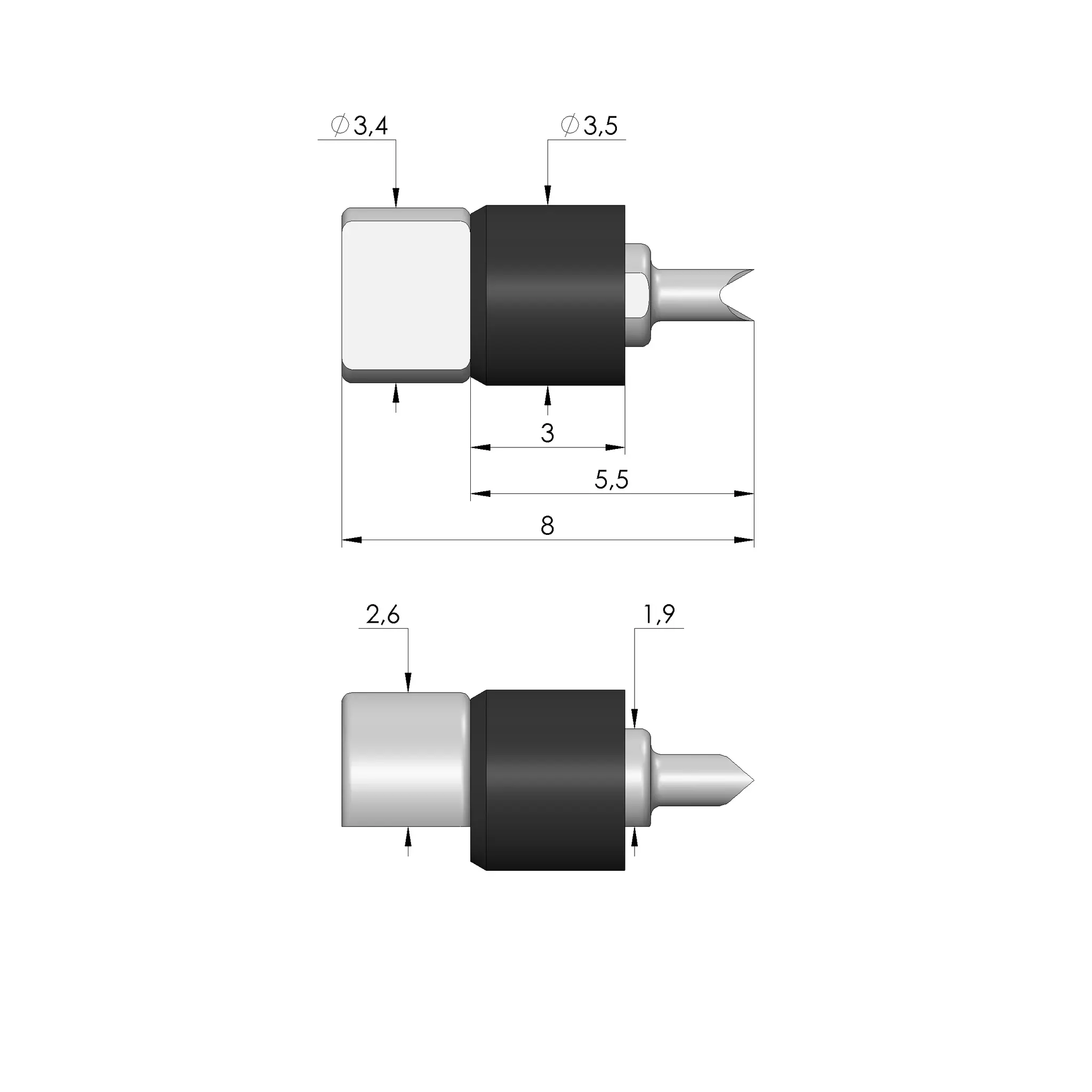 Produktfoto 1 von Ingun SWS-ME-E-R1,0-2S, Stichelwechselsatz, SKU: 114257