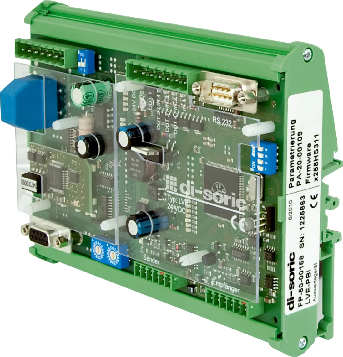 Produktfoto 1 von Di-Soric LVE, Auswerteelektronik für messende Lichtvorhänge, P\n: 204047