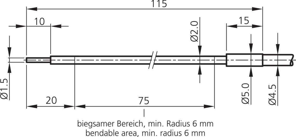 Produktfoto 1 von Di-Soric WRB 210 MB-2.0-1.0, WRB Glasfaser-Lichtleiter, P\n: 203817