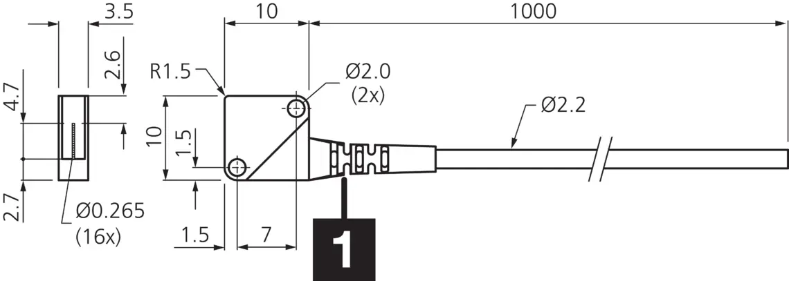 Produktfoto 1 von Di-Soric KLEM-Q10-T1-4, Kunststoff-Lichtleiter, P\n: 209962