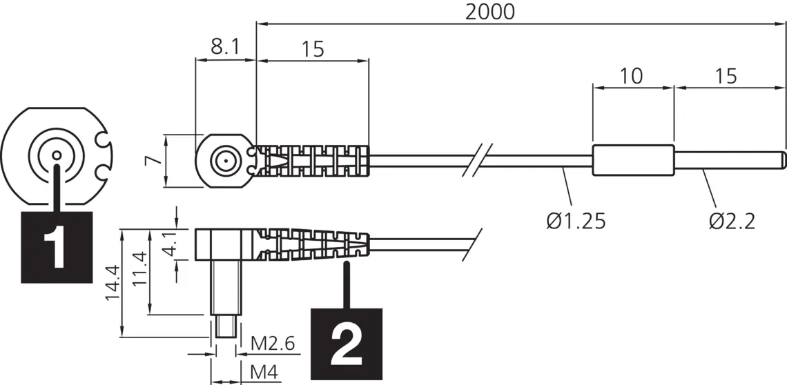 Produktfoto 1 von Di-Soric KLER-M4-T2-0.5, Kunststoff-Lichtleiter, P\n: 209958