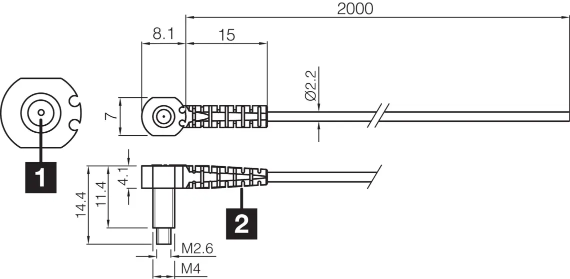 Produktfoto 1 von Di-Soric KLTR-M4-T2-0.5, Kunststoff-Lichtleiter, P\n: 209953