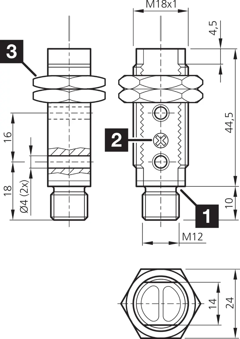 Produktfoto 1 von Di-Soric OES 18 FM 10000 N3-B4, Einweglichtschranke O-M18 Basic, P\n: 207909