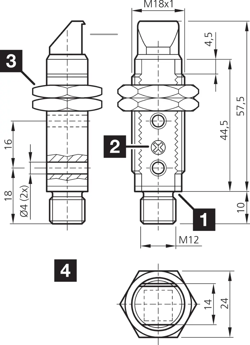 Produktfoto 1 von Di-Soric OR 18-1 FMR 3600 P3-B4, Reflexionslichtschranke O-M18 Basic, P\n:207970