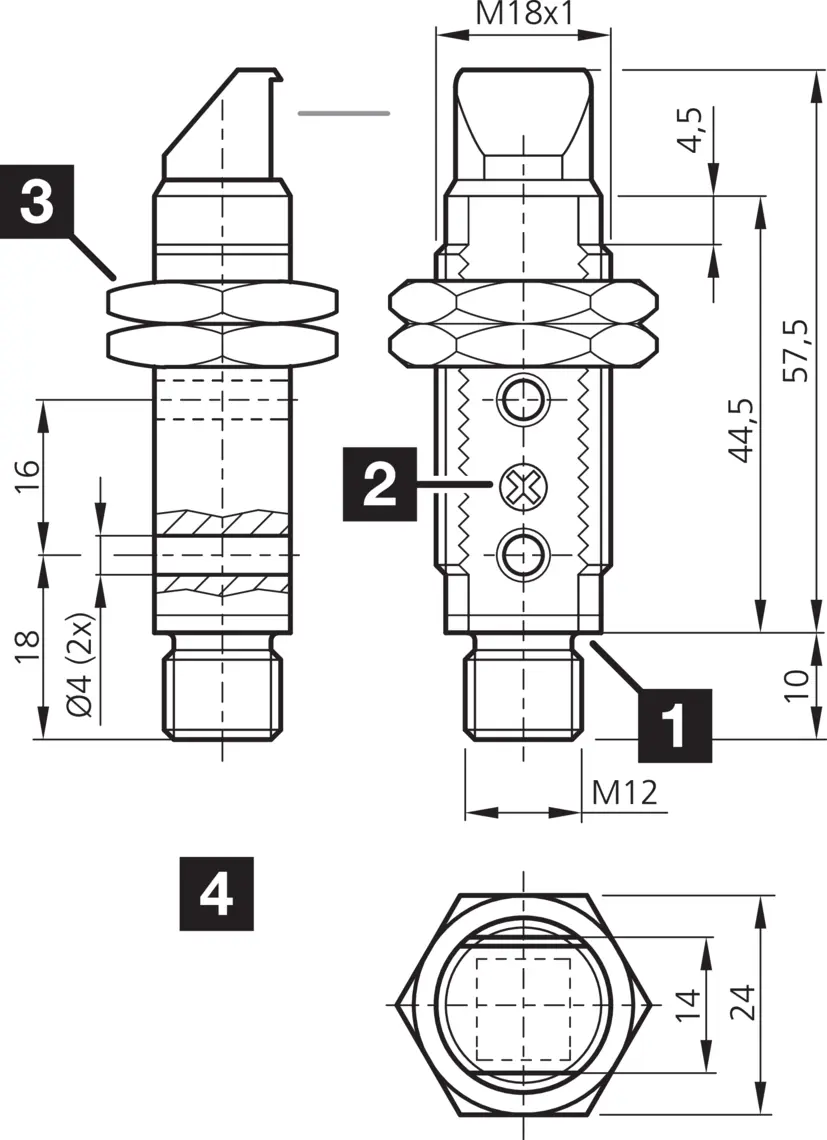 Produktfoto 1 von Di-Soric OR 18-1 FMR 3600 N3-B4, Reflexionslichtschranke O-M18 Basic, P\n:207971