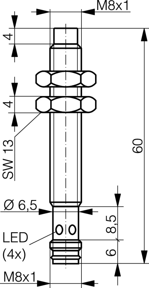 Produktfoto 1 von DI-Soric DCC 08 M 06 PSK-TSL, Induktiv. Näherungssen. Industriell Extended