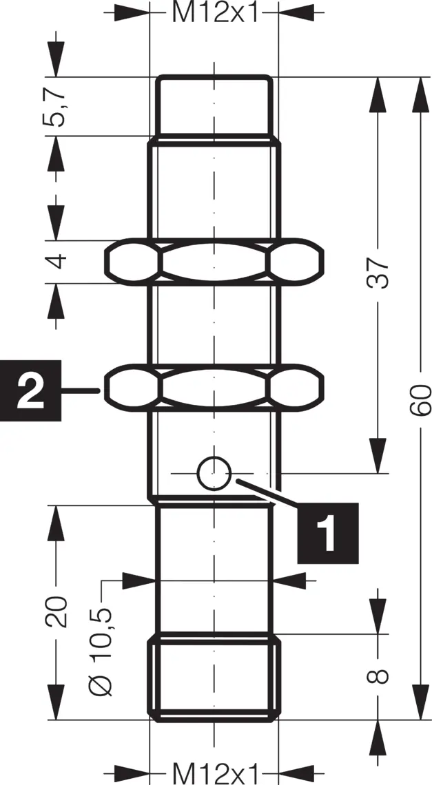 Produktfoto 1 von DI-Soric DCC 12 M 10 NOK-IBSL, Induktiv. Näherungssen. Industriell Extended