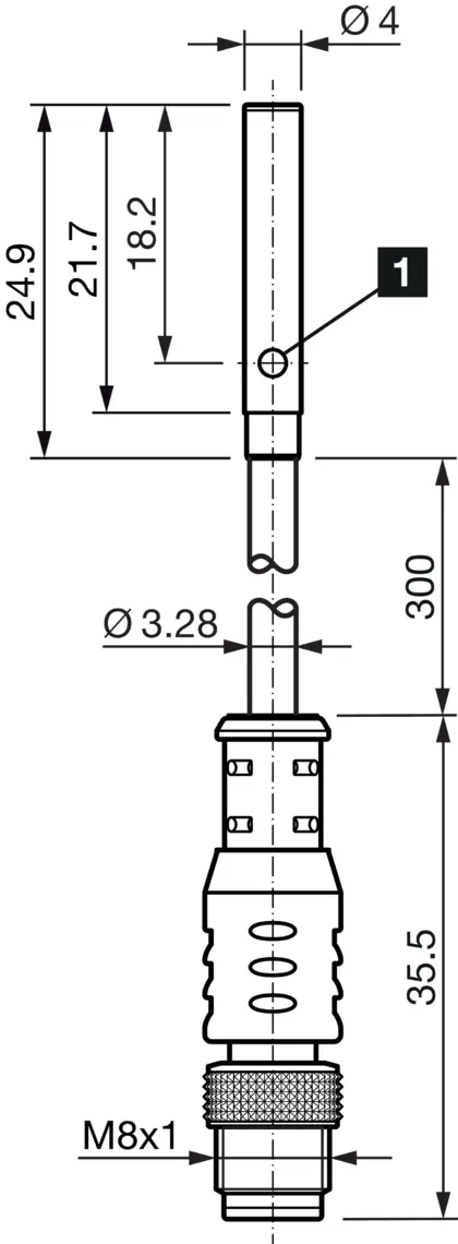Produktfoto 1 von DI-Soric DCC 4.0 V 0.8 PSK-K-TSL Induktiver Näherungssen. INM-100 Miniat. 210440