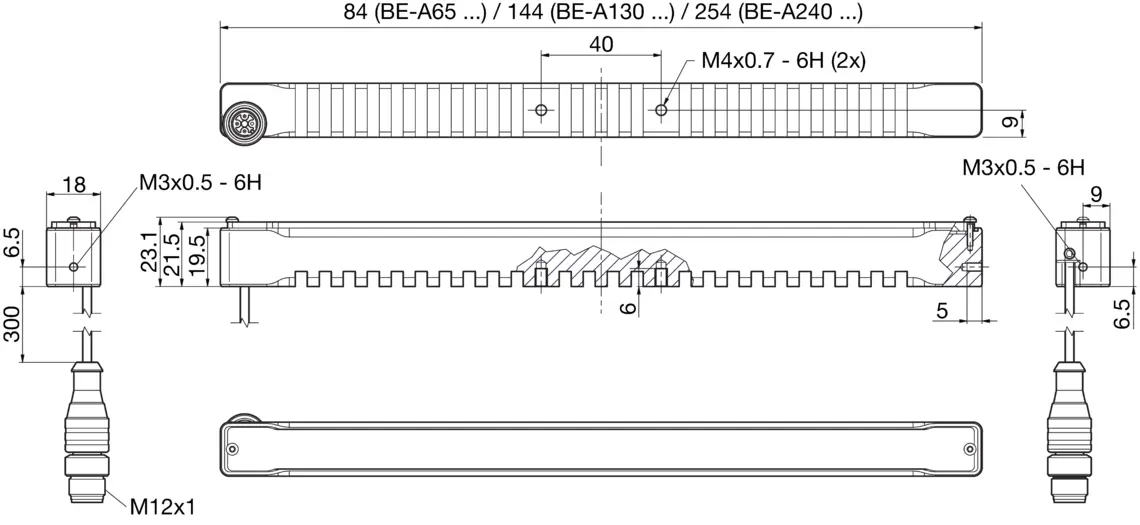 Produktfoto 1 von Di-Soric BE-A130-G1-K-BS, Balkenbeleuchtung mit schaltbarem Gleichlicht