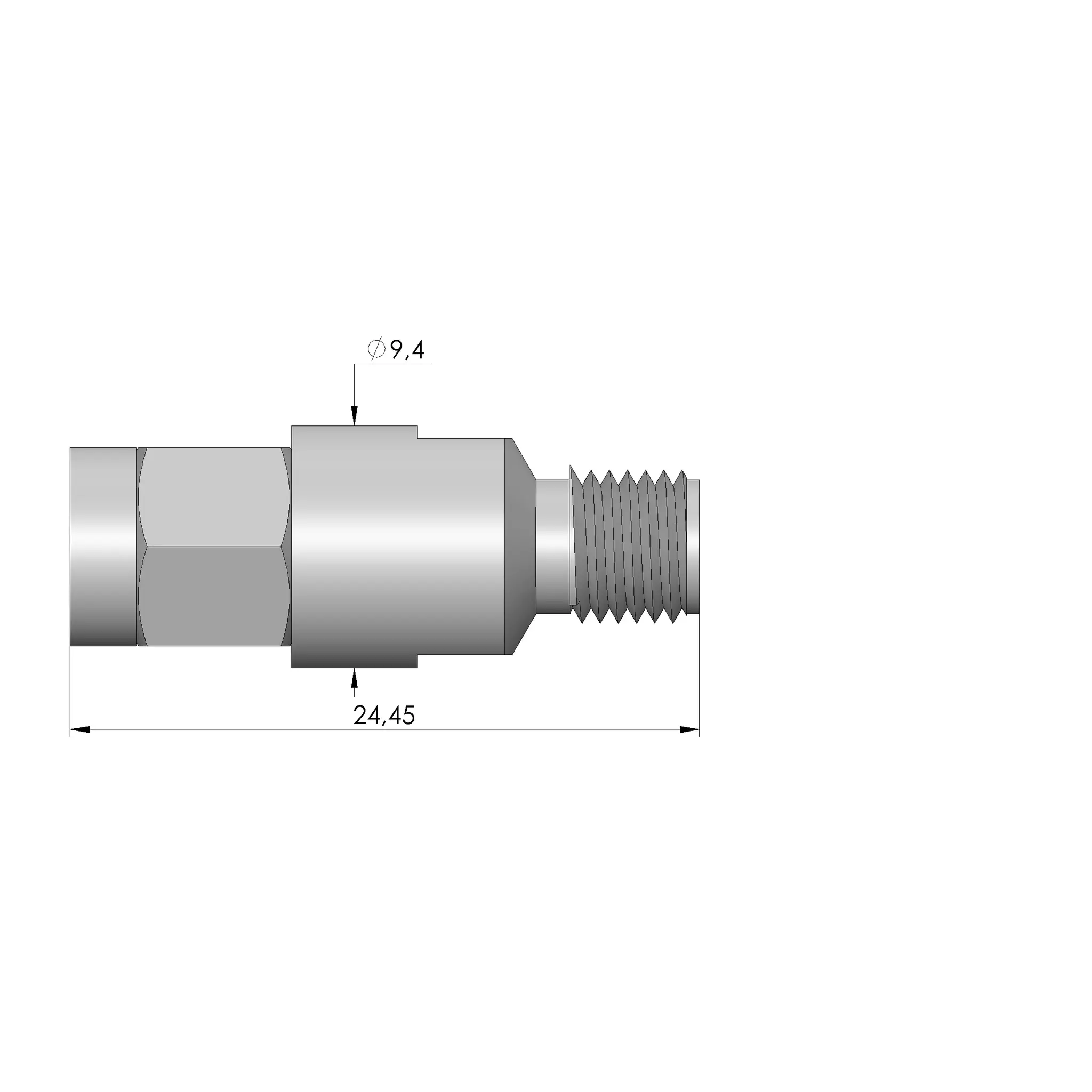 Produktfoto 1 von Ingun HFS-ADA-SMA-M-SMA-F-03DB, Dämpfungsglied, SKU: HFS-ADA-0002