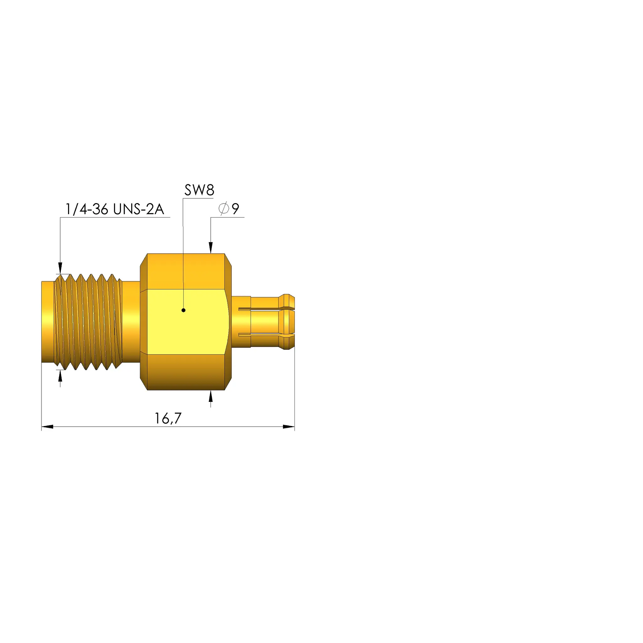 Produktfoto 1 von Ingun HFS-ADA-MCX-M-PC35-F, Adapter, koaxial, SKU: HFS-ADA-MCX-M-PC35-F