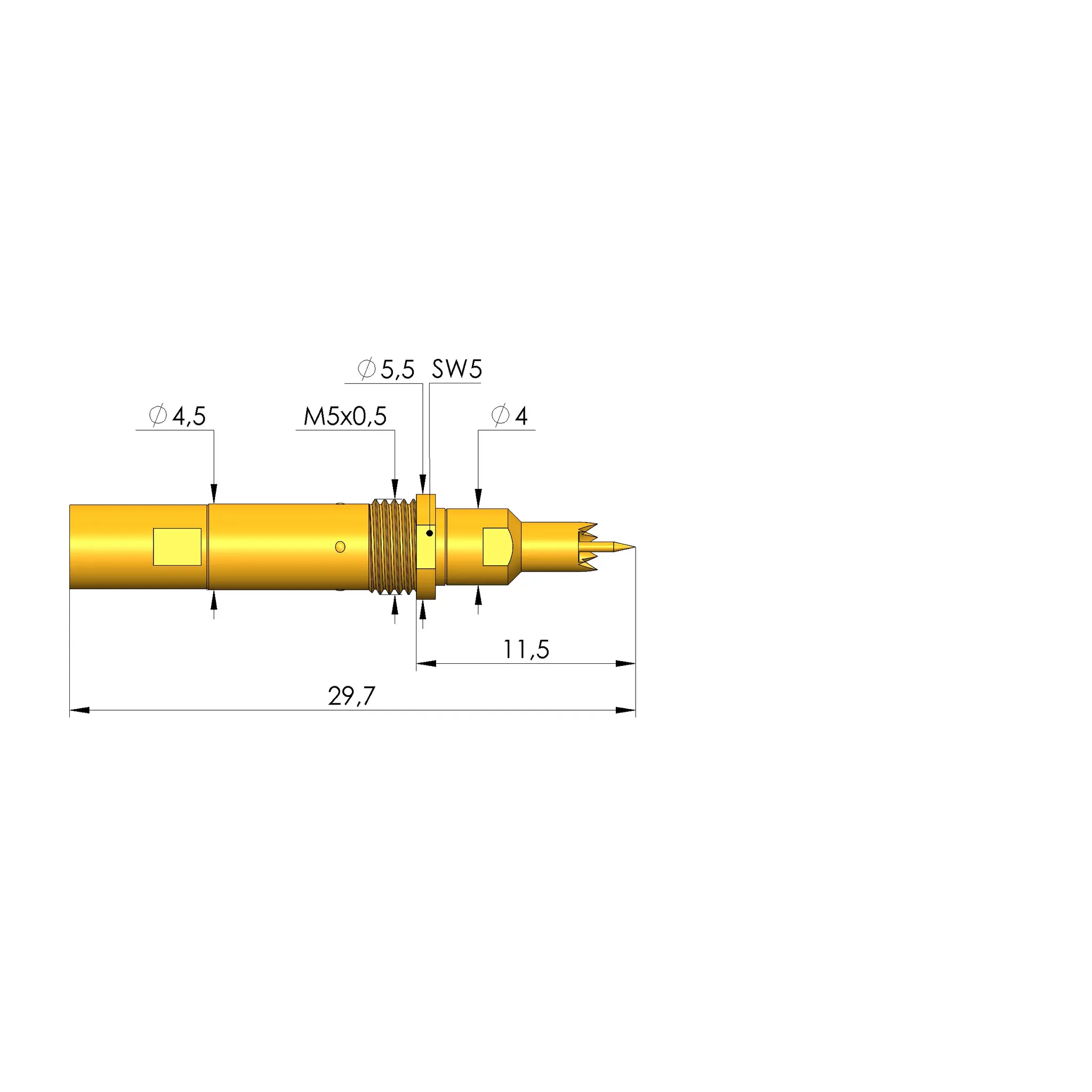Produktfoto 1 von Ingun HFS-440 201 051 A 5006 S 4M, Hochfrequenzstift, SKU: HFS-440-0030