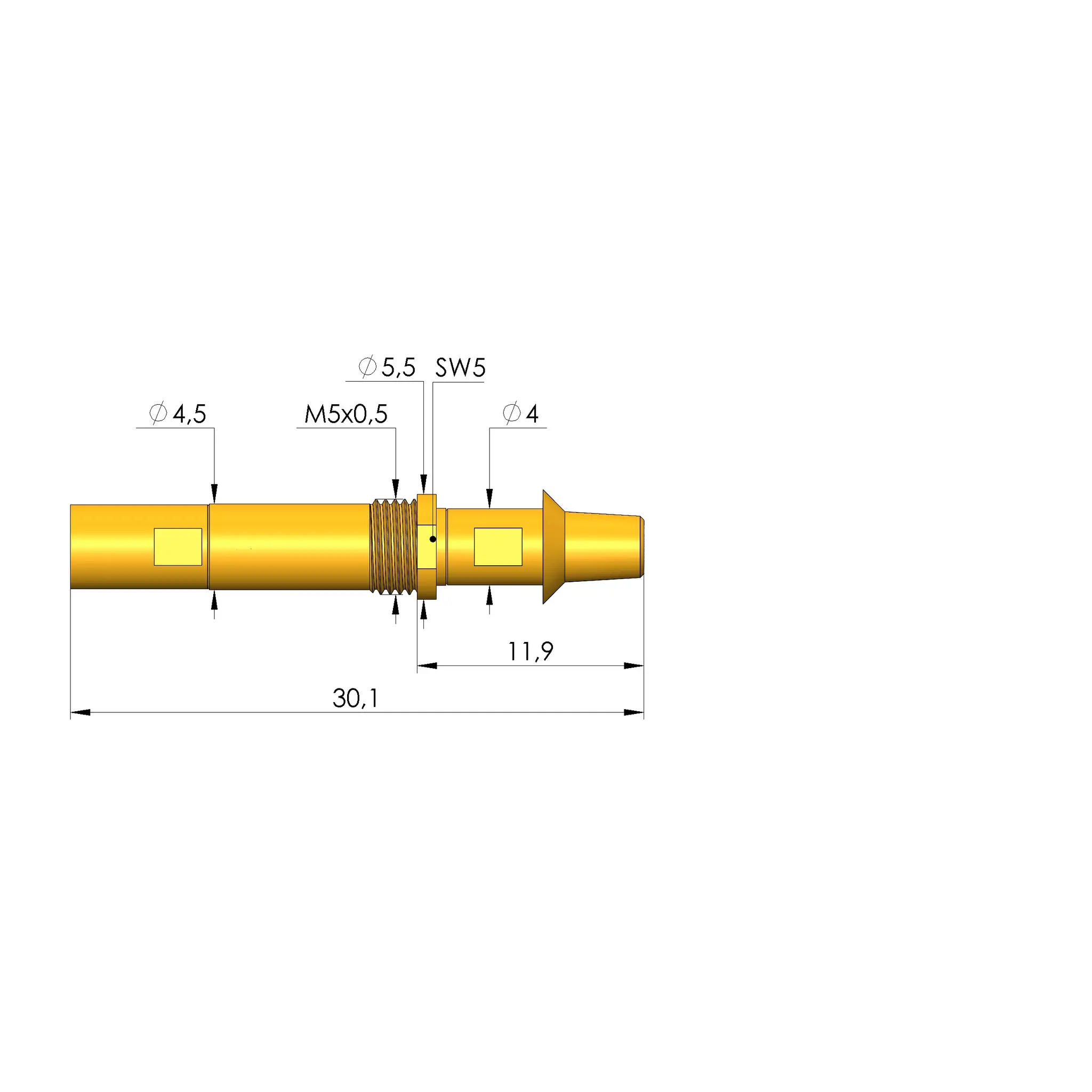 Produktfoto 1 von Ingun HFS-410 308 080 A 5042 ZE3 M, Hochfrequenzstift, SKU: HFS-410-0081