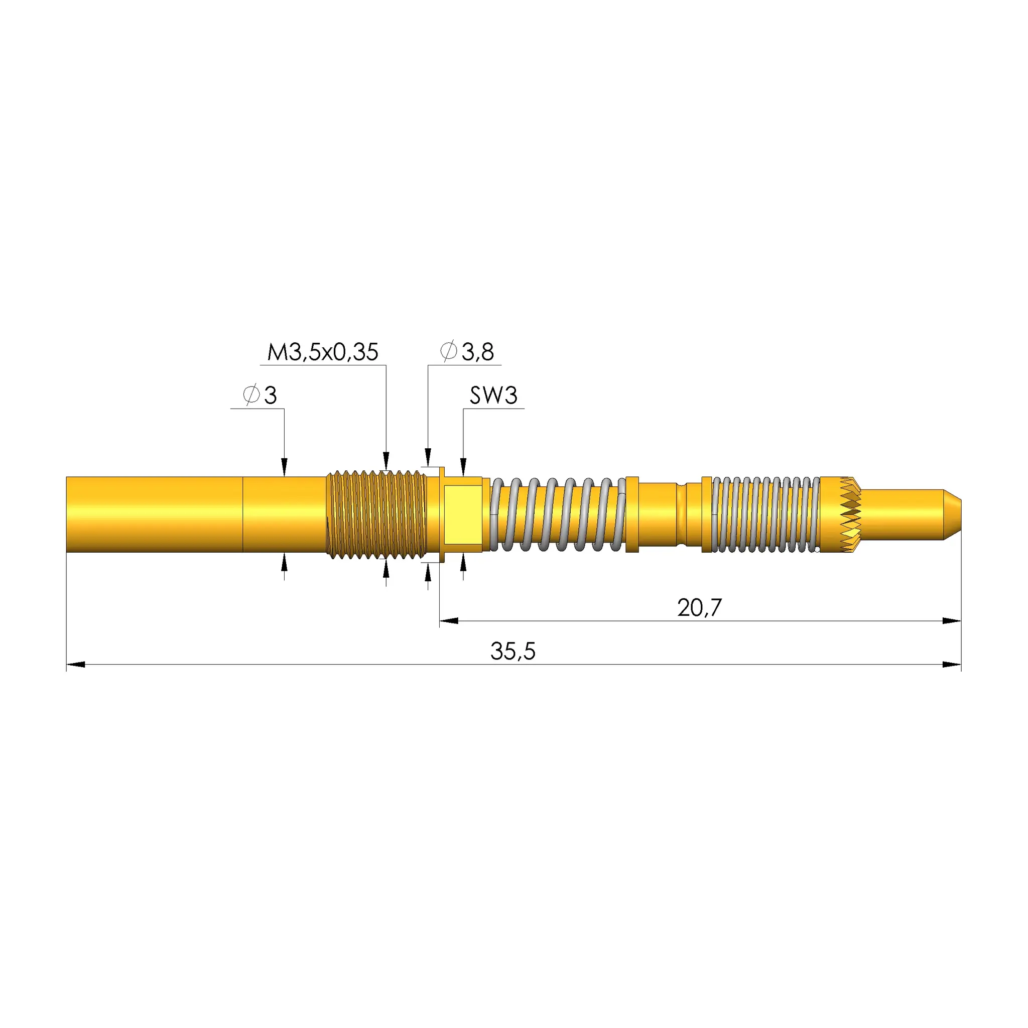 Produktfoto 1 von Ingun HFS-807 303 051 A 6842 HTE-M, Hochfrequenzstift, SKU: HFS-807-0001