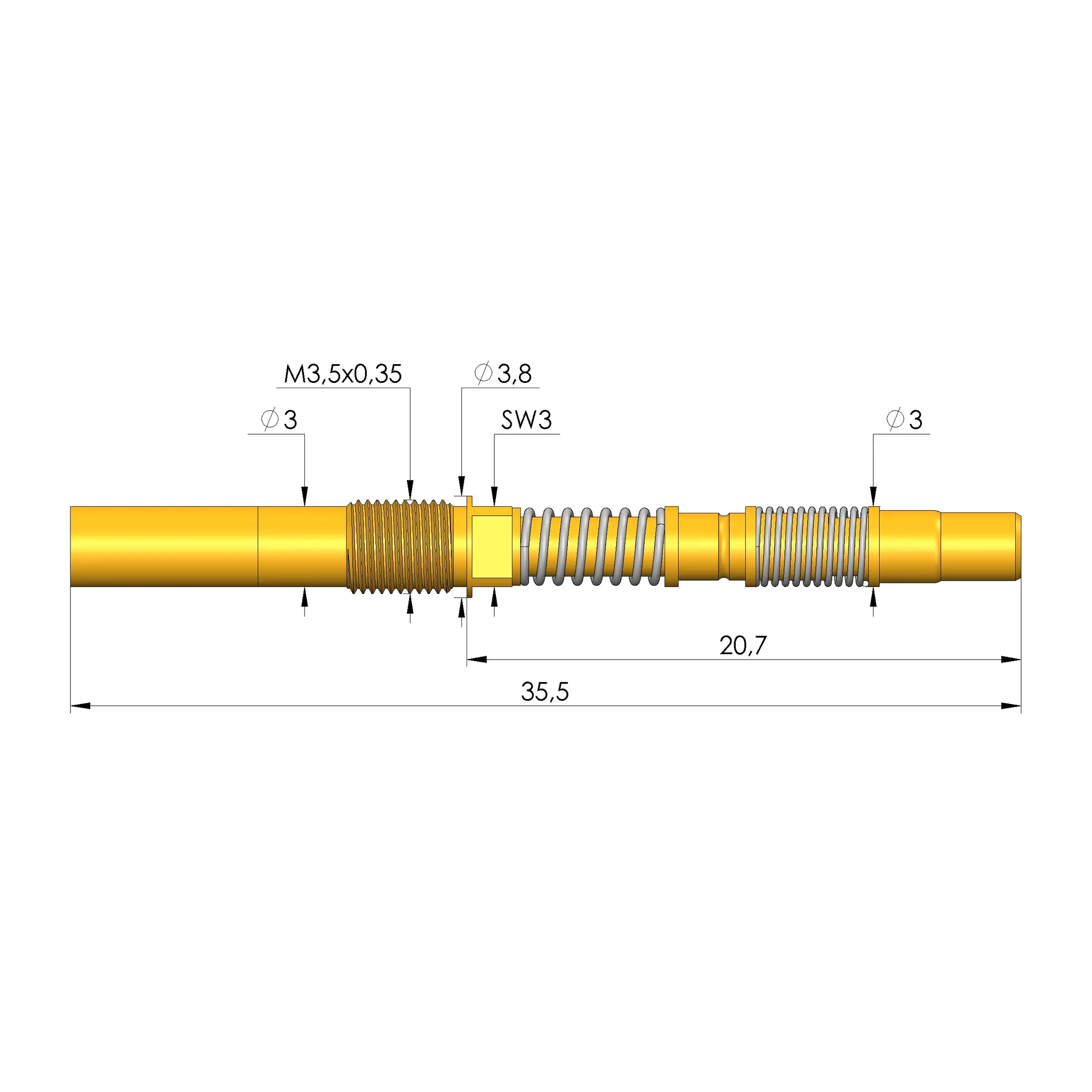 Produktfoto 1 von Ingun HFS-807 308 030 A 6842 HTE-F-M, Hochfrequenzstift, SKU: HFS-807-0003
