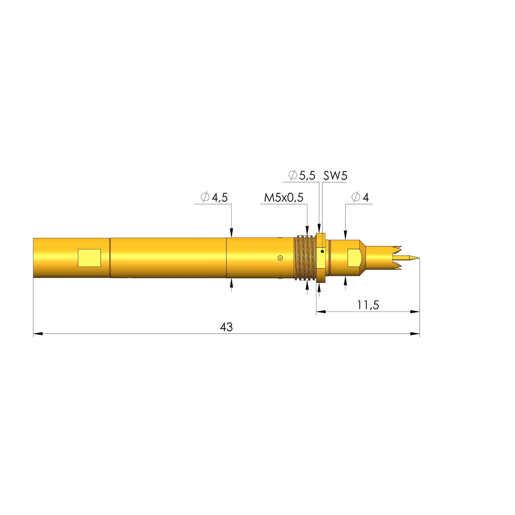 Produktfoto 1 von Ingun HFS-840 201 051 A 5306 P 4M, Hochfrequenzstift, SKU: HFS-840-0418