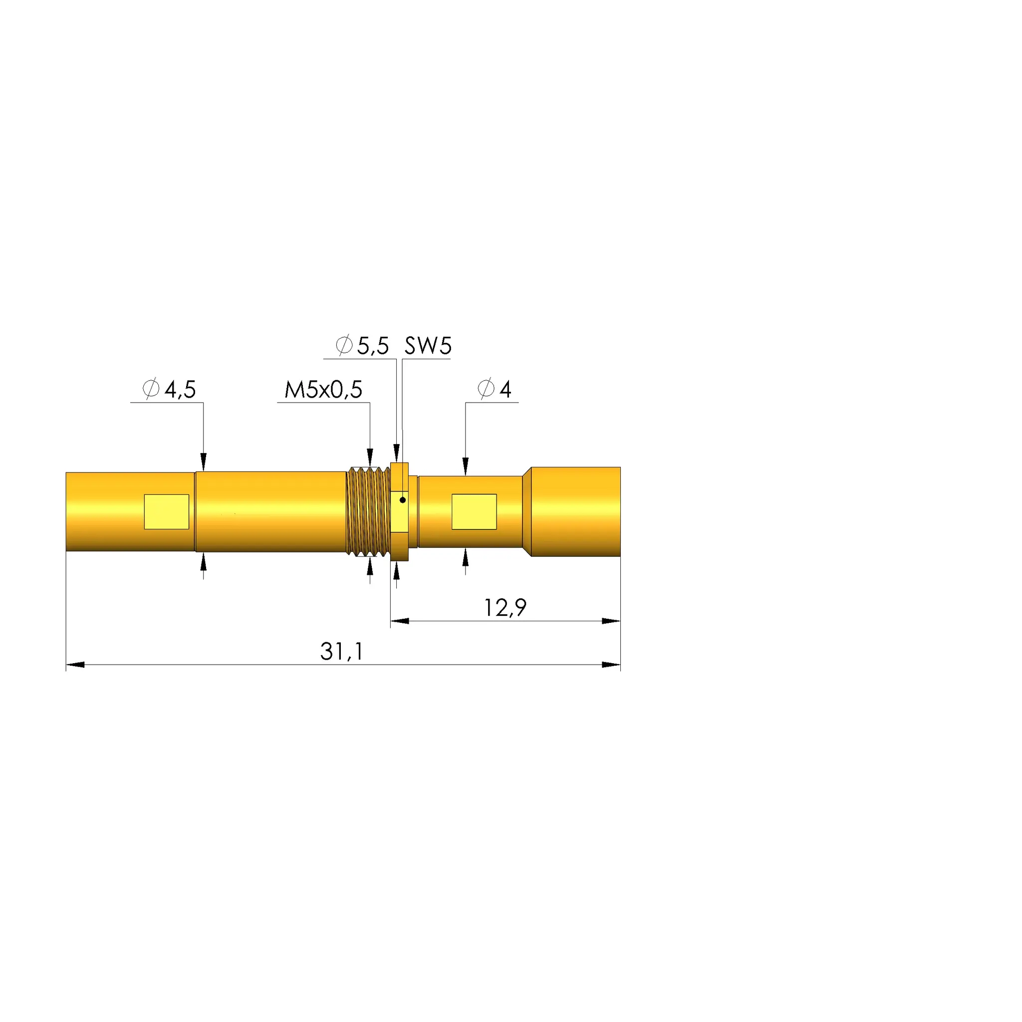 Produktfoto 1 von Ingun HFS-440 303 150 A 5043 Y2 M, Hochfrequenzstift, SKU: HFS-440-0100