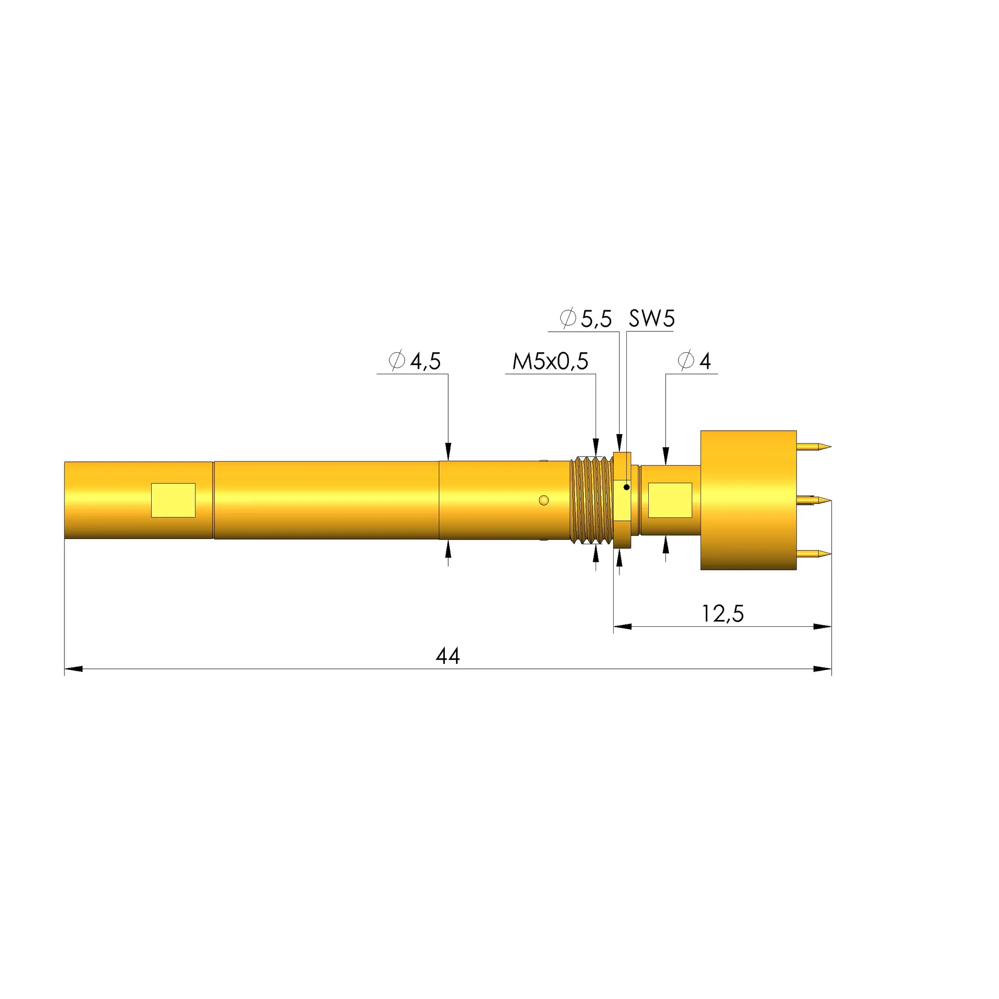 Produktfoto 1 von Ingun HFS-840 204 051 A 9202V2-3604M, Hochfrequenzstift