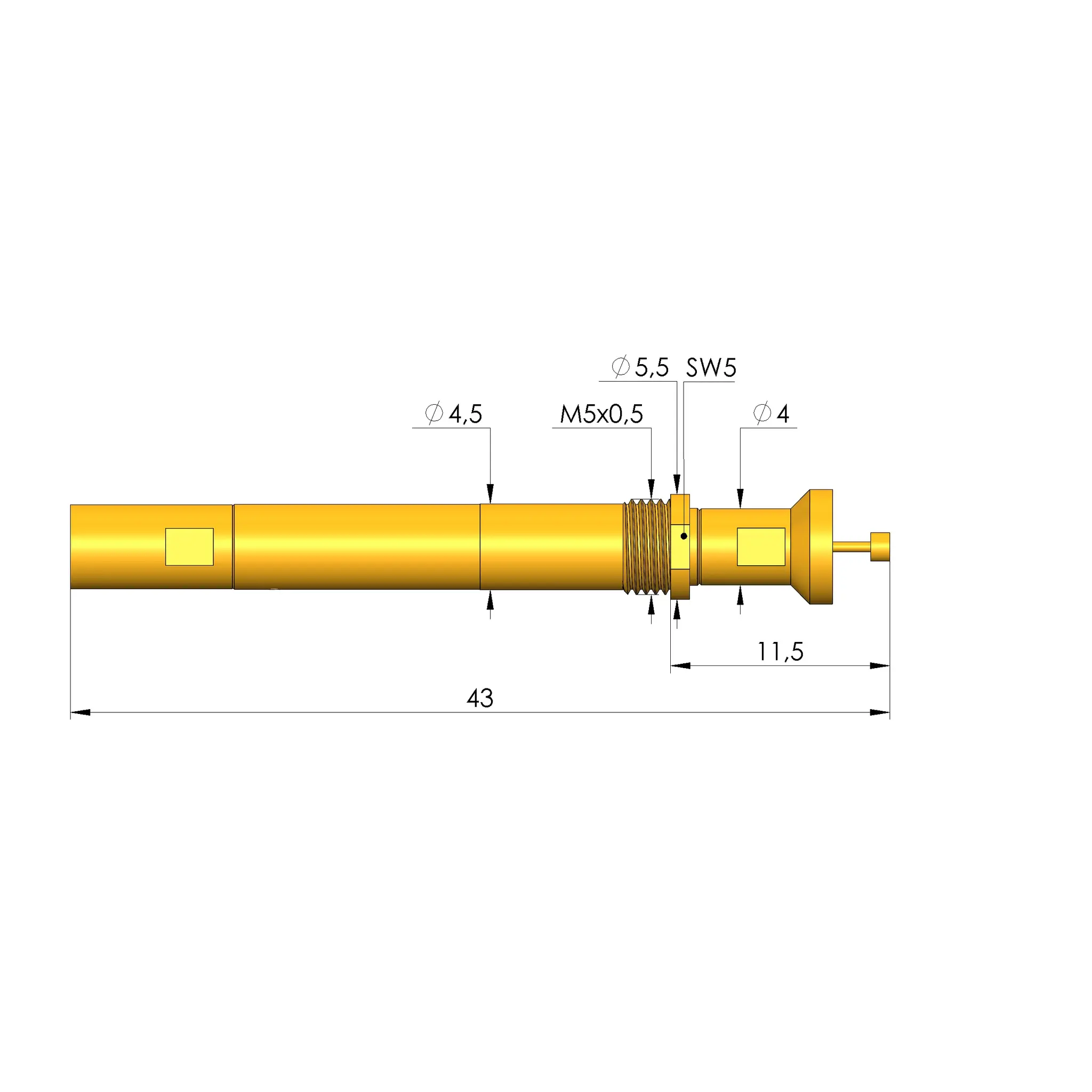 Ingun HFS-810 303 150 A 5302 D M, Hochfrequenzstift