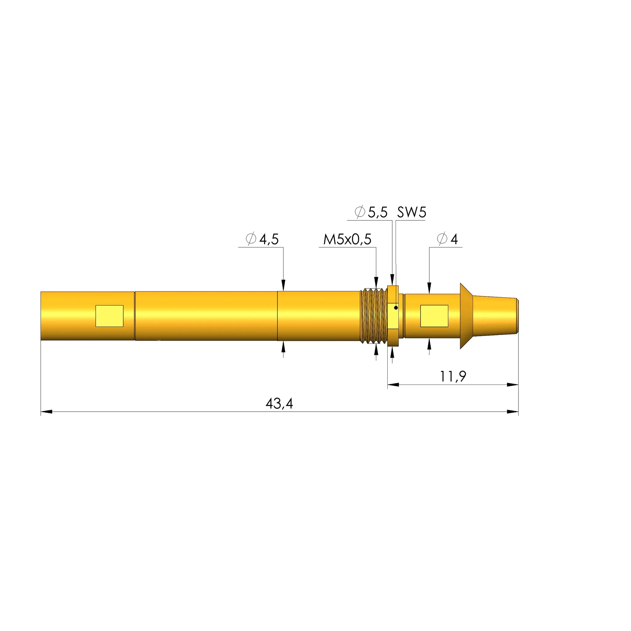 Produktfoto 1 von Ingun HFS-840 308 080 A 5342 ZE3 M, Hochfrequenzstift