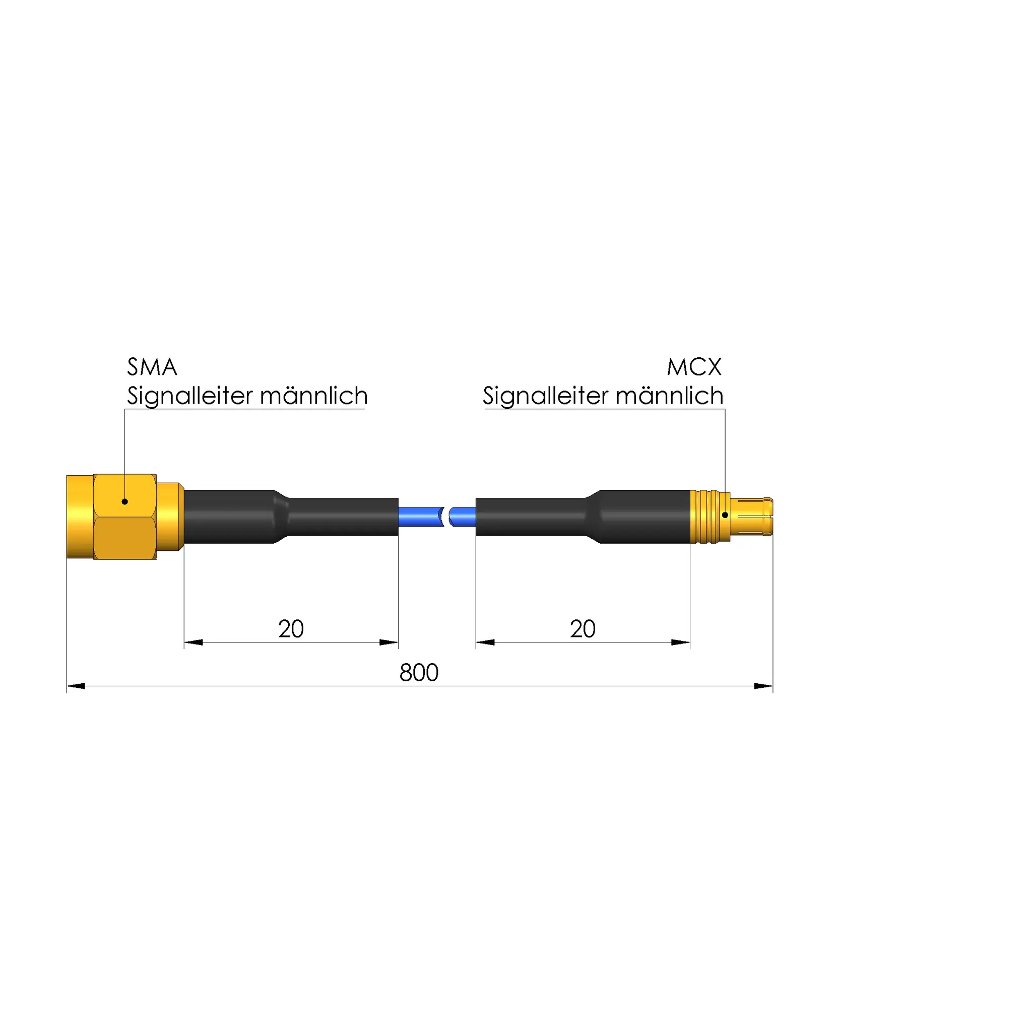 Ingun SE-EF178-50MCXMG080SMAMG, Koaxialkabel, konfektioniert, SKU: SE-EF178-0008