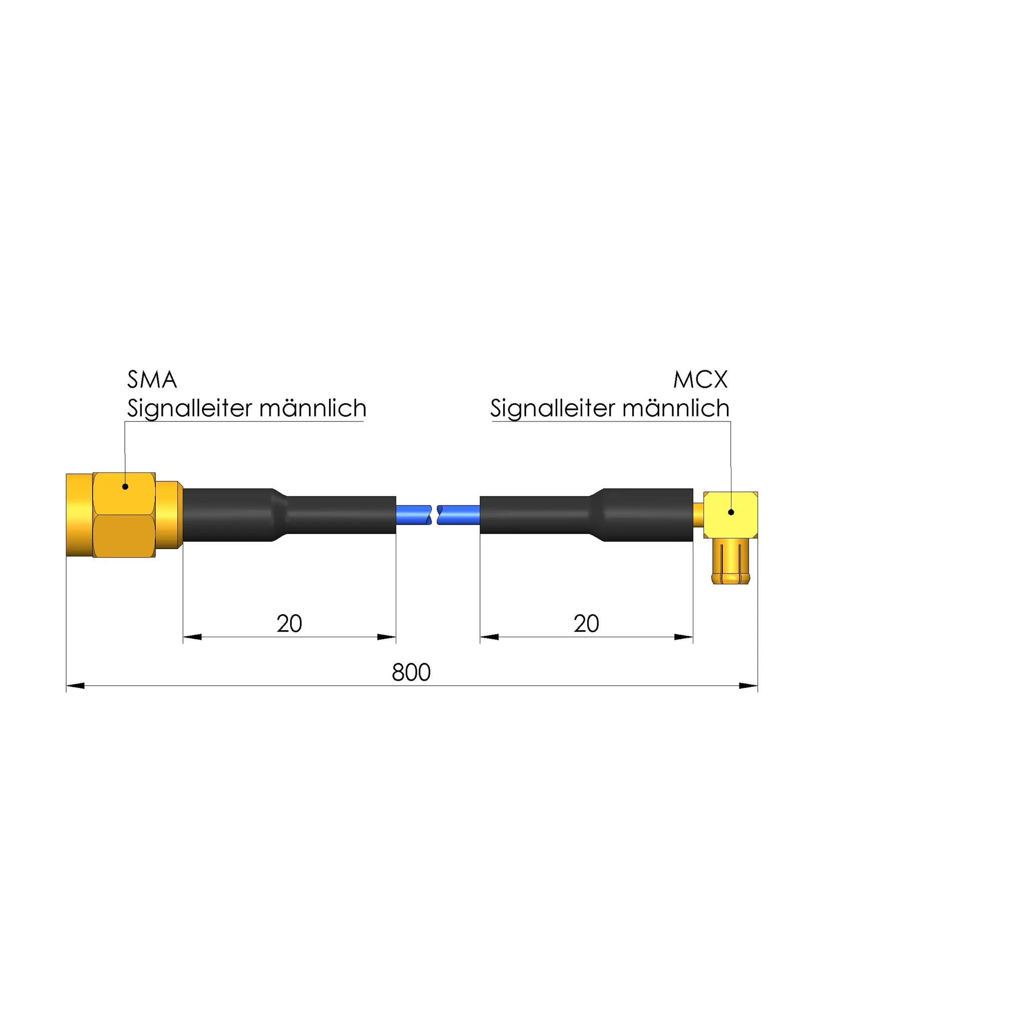 Ingun SE-EF178-50MCXMW080SMAMG, Koaxialkabel, konfektioniert, SKU: SE-EF178-0010