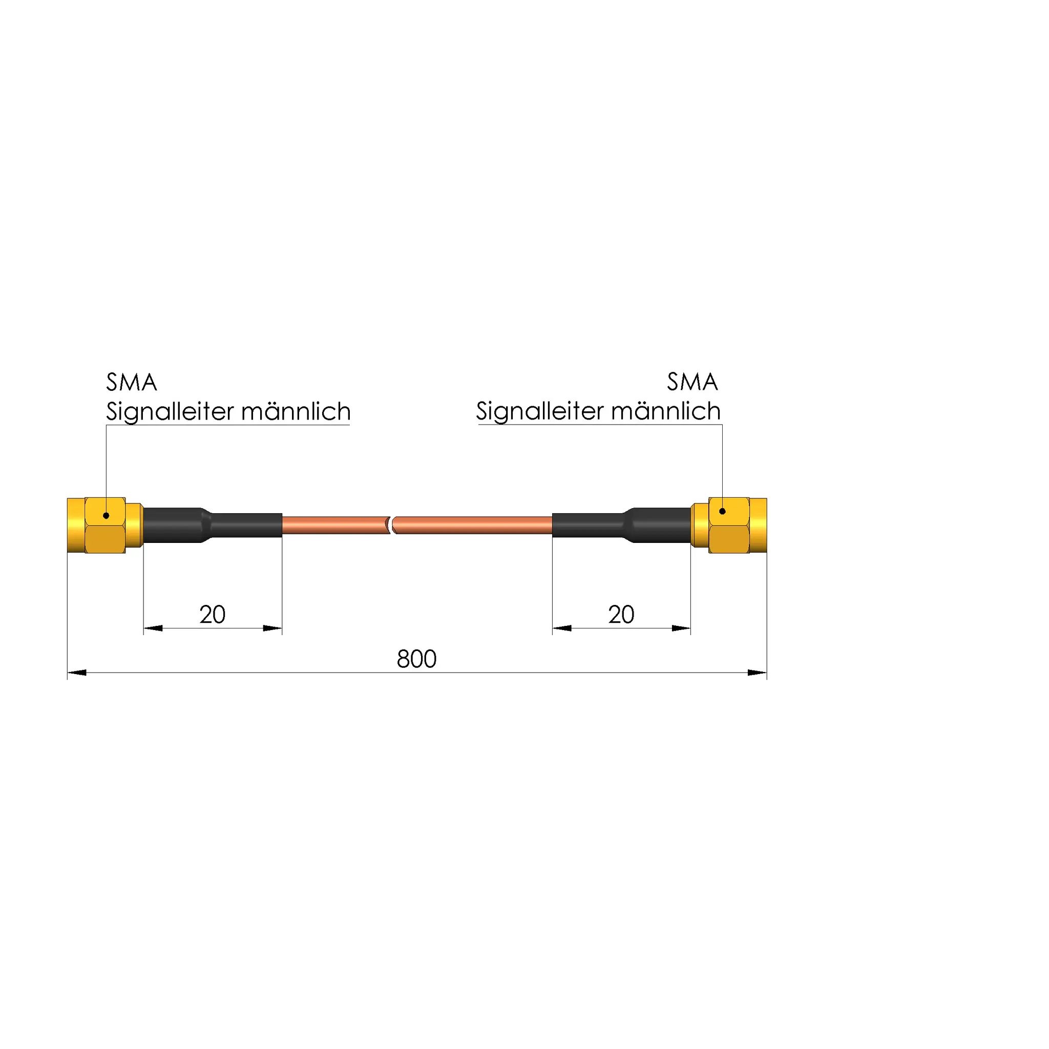 Produktfoto 1 von Ingun SE-RG316-50SMAMG080SMAMG, Koaxialkabel, konfektioniert, SKU: SE-RG316-0001