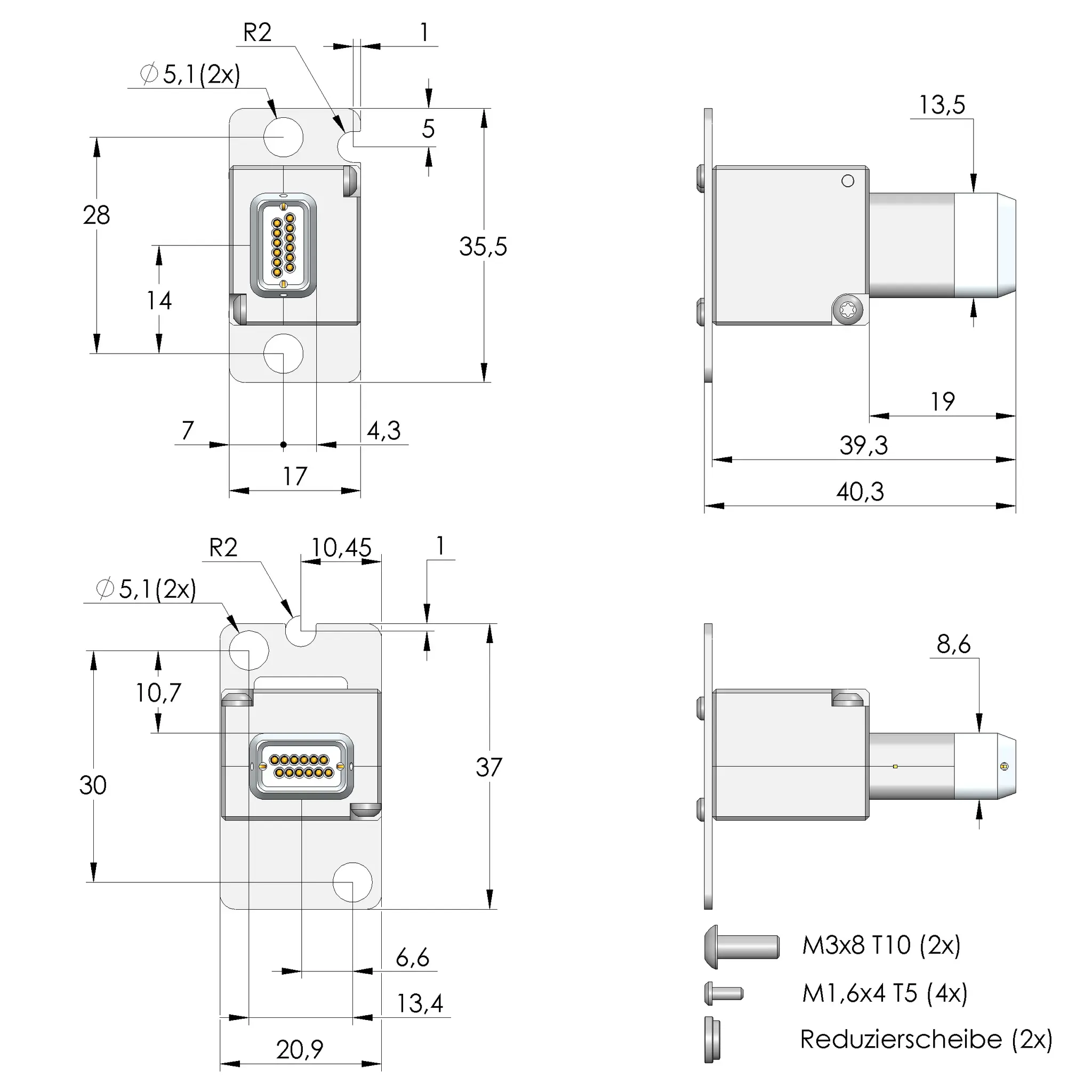 Produktfoto 1 von Ingun PS-HSAL2-M-012-G5-B-01, HSAL2 12-Pin, SKU: 113658
