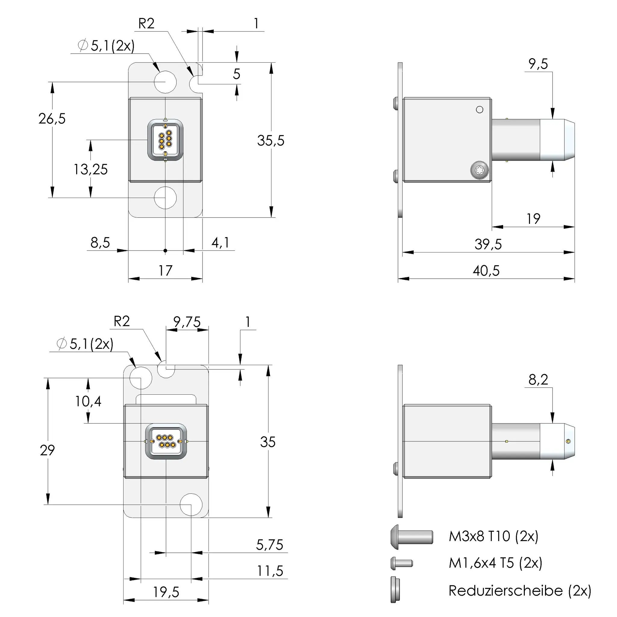Produktfoto 1 von Ingun PS-HSAL2-M-006-G5-B-01, HSAL2 6-Pin, SKU: 114727