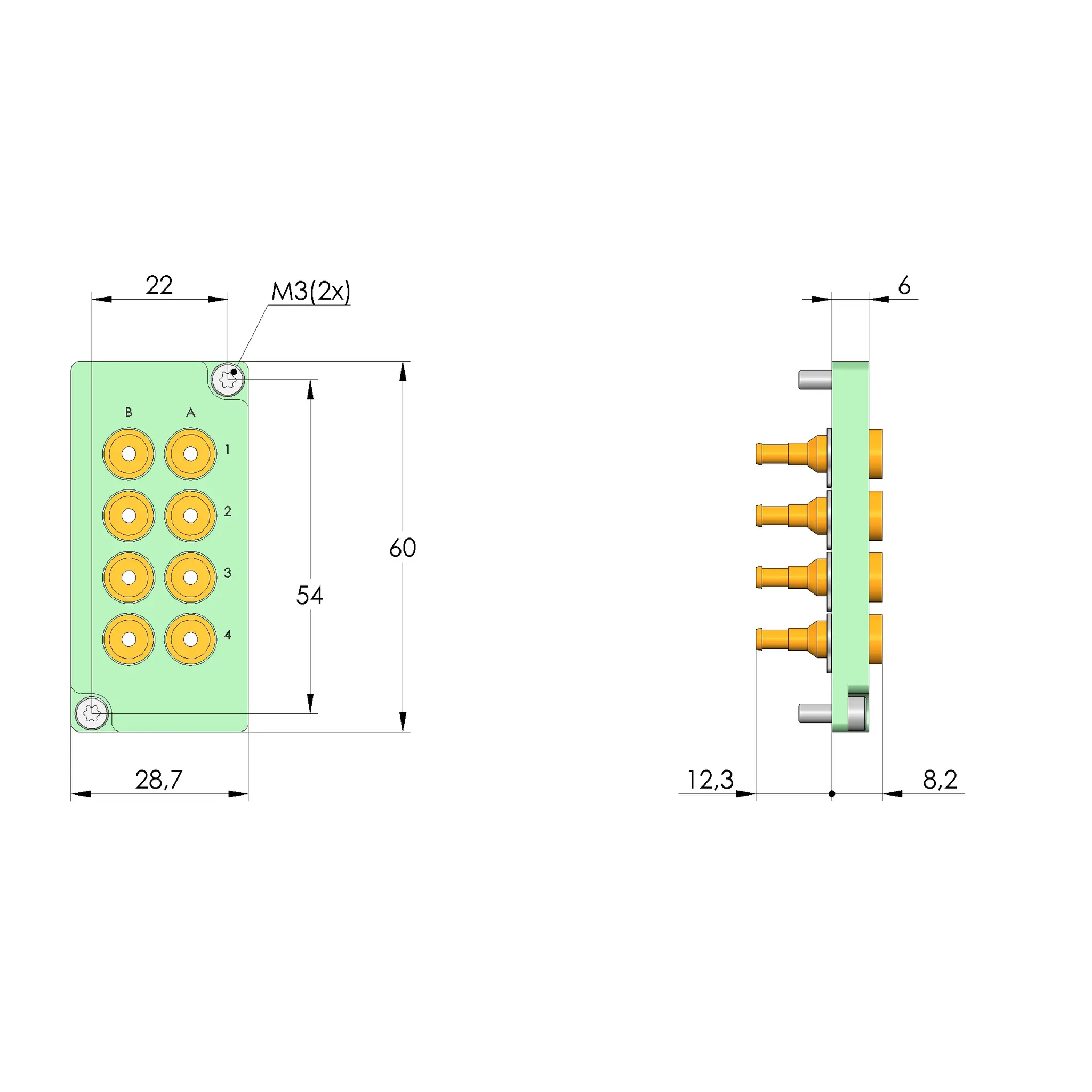 Produktfoto 1 von Ingun SB-P-PN-008-PK3, Schnittstellenblock, SKU: 27622
