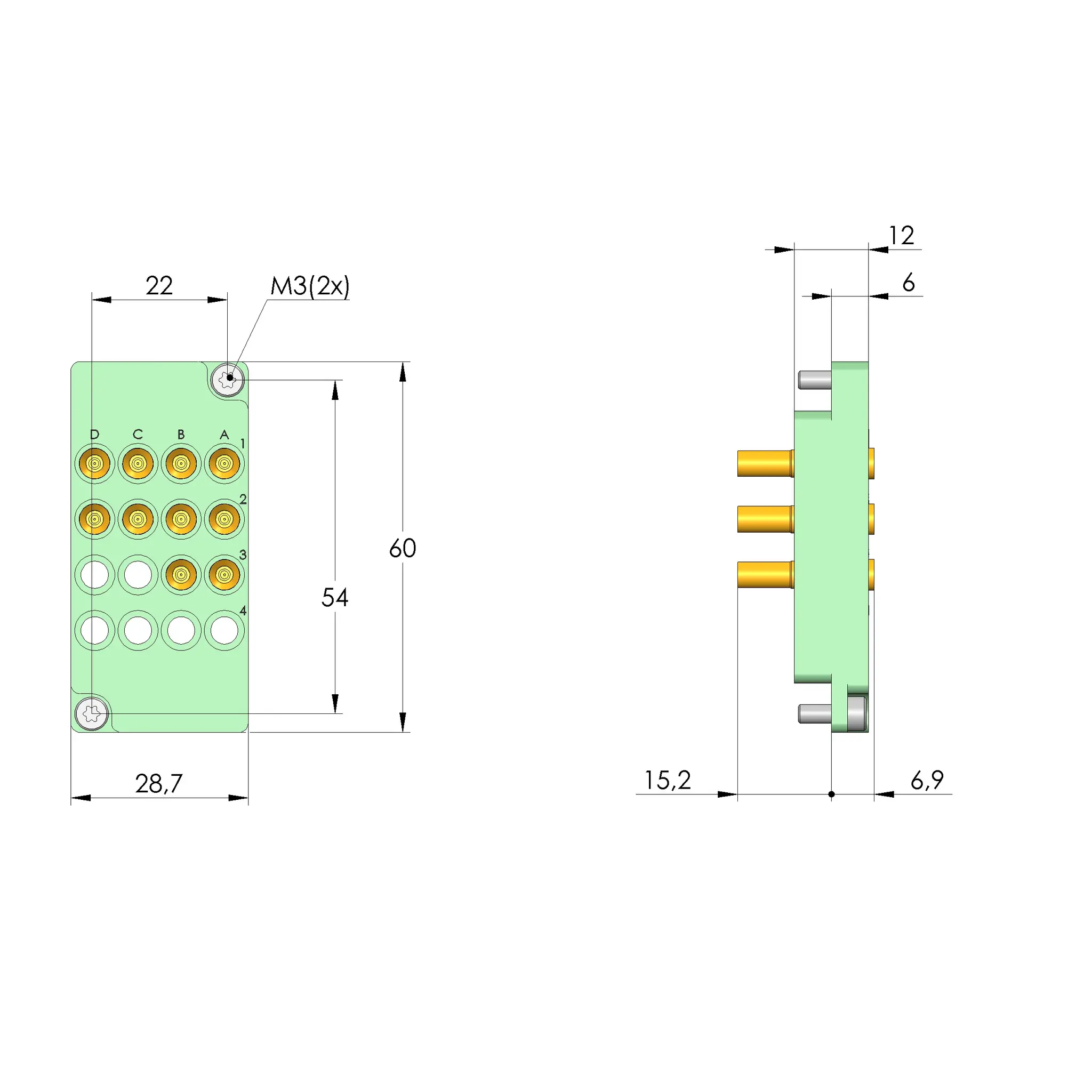 Produktfoto 1 von Ingun SB-P-HF-016-0,7GHz-10, Schnittstellenblock, SKU: 38161