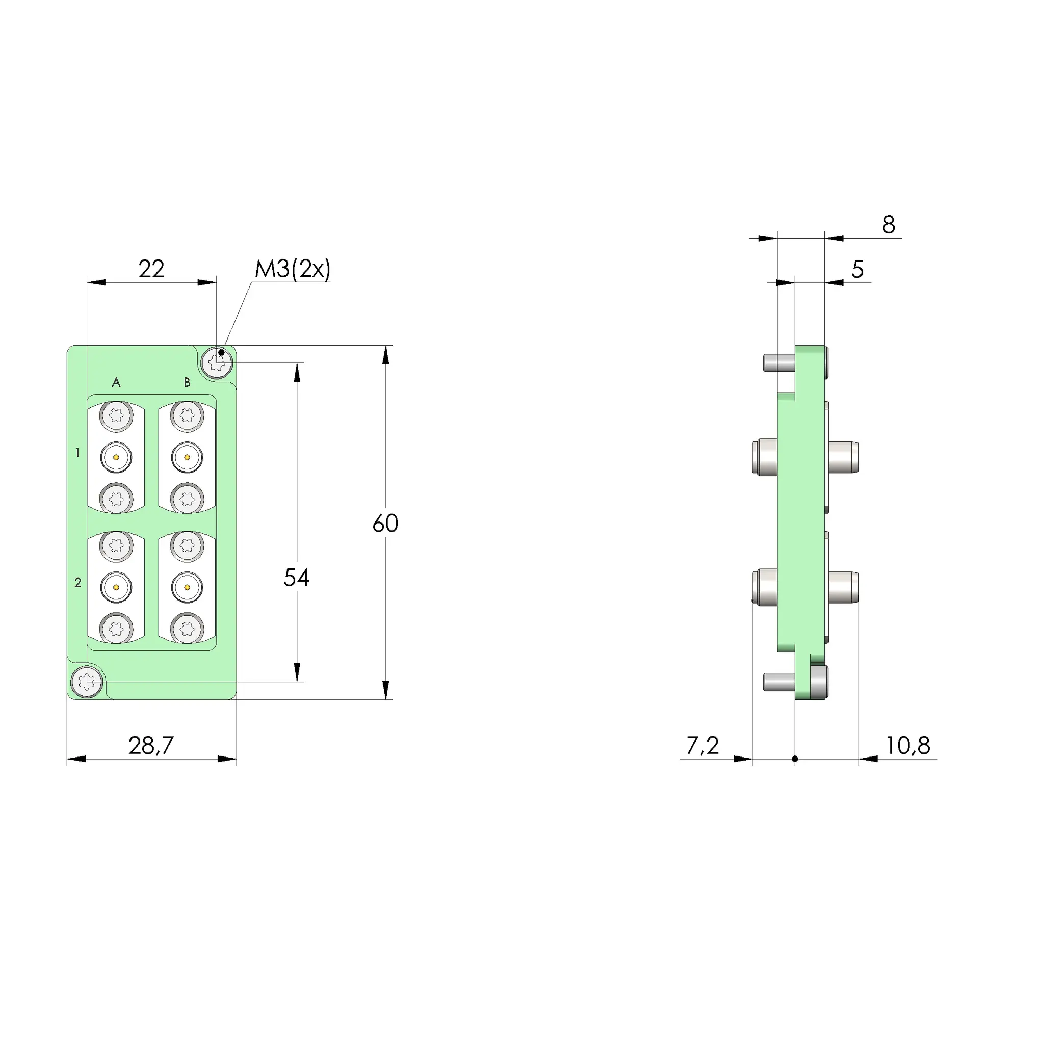 Produktfoto 1 von Ingun SB-T-HF-004-18GHz, Schnittstellenblock, SKU: 35534