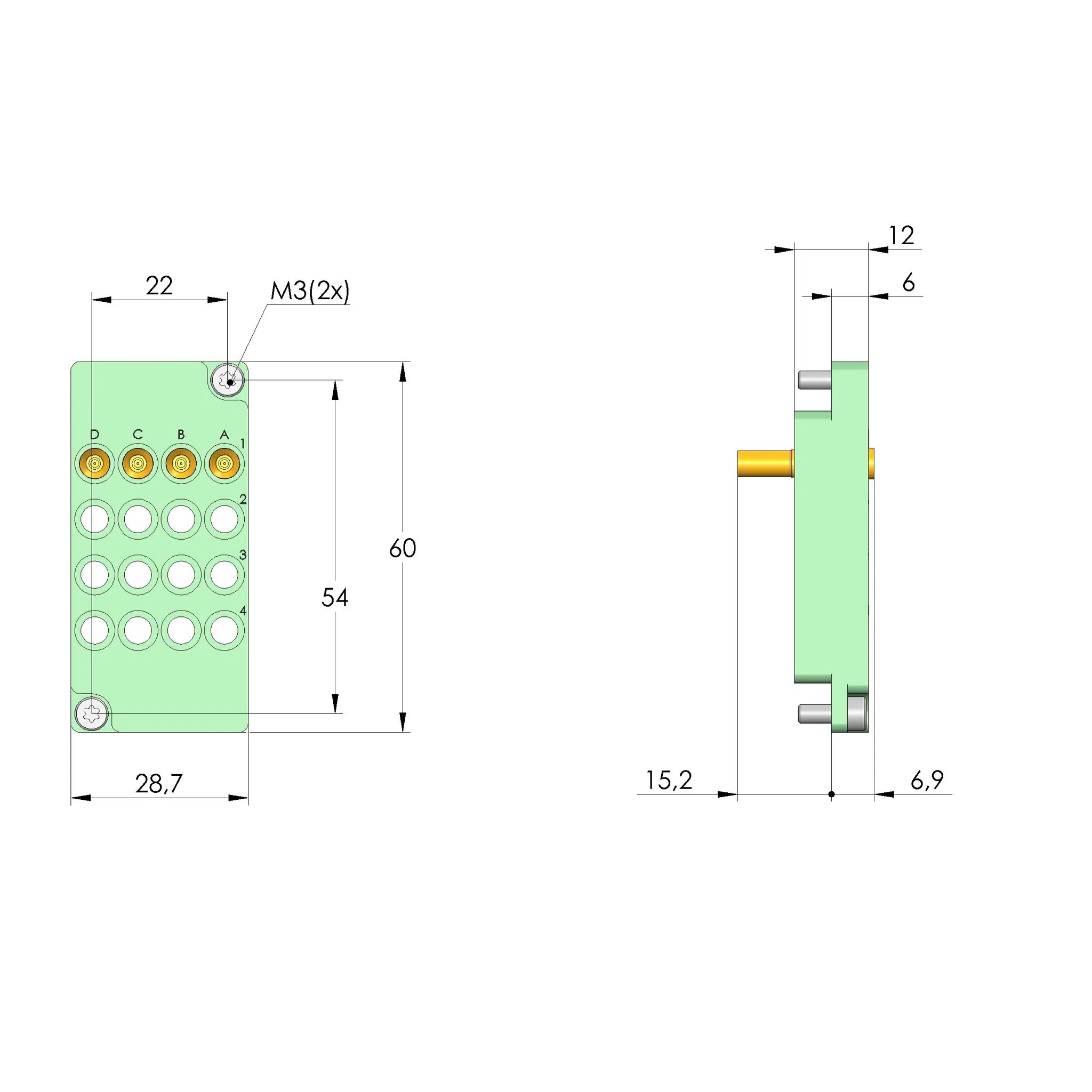 Produktfoto 1 von Ingun SB-P-HF-016-0,7GHz-04, Schnittstellenblock, SKU: 38167