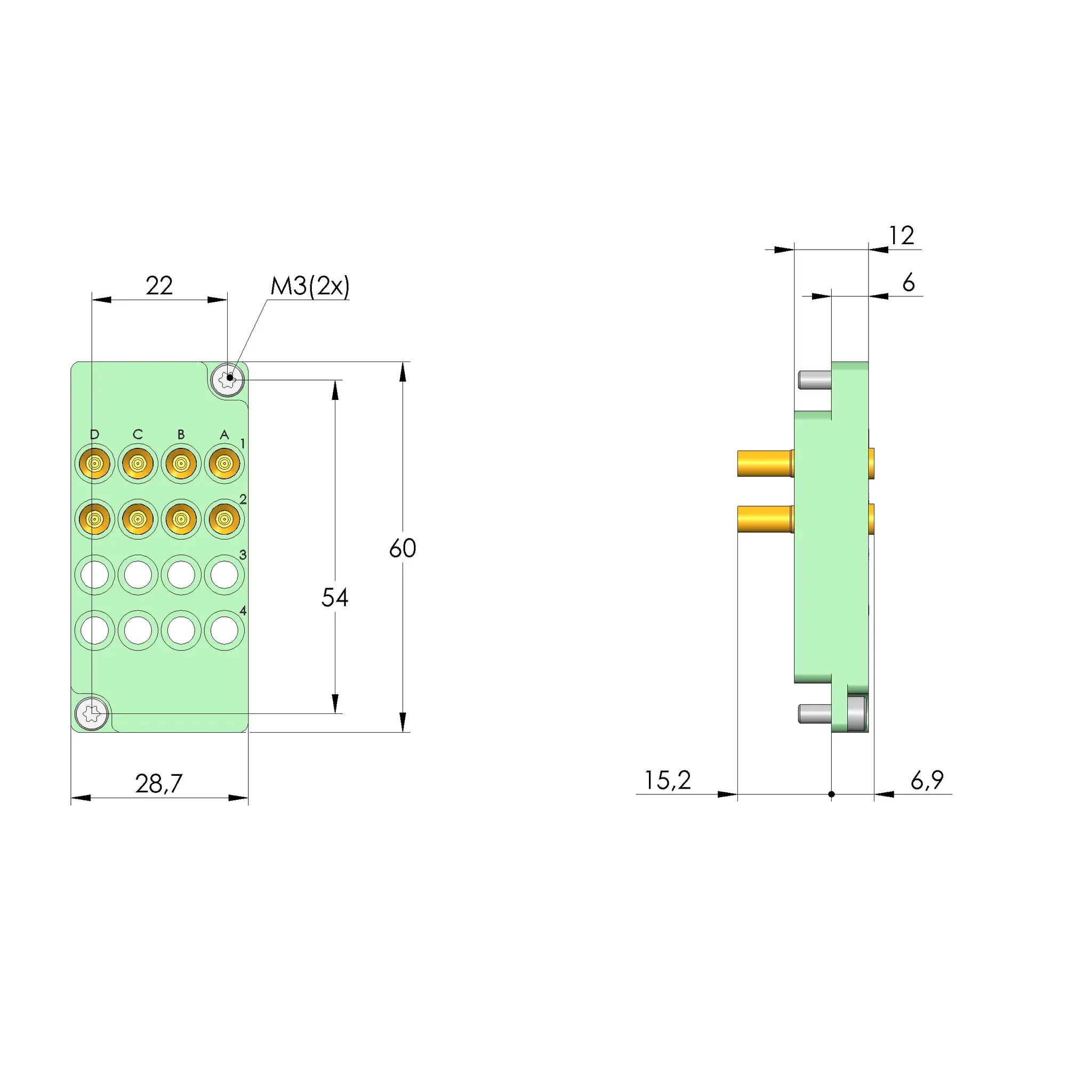Produktfoto 1 von Ingun SB-P-HF-016-0,7GHz-08, Schnittstellenblock, SKU: 38163