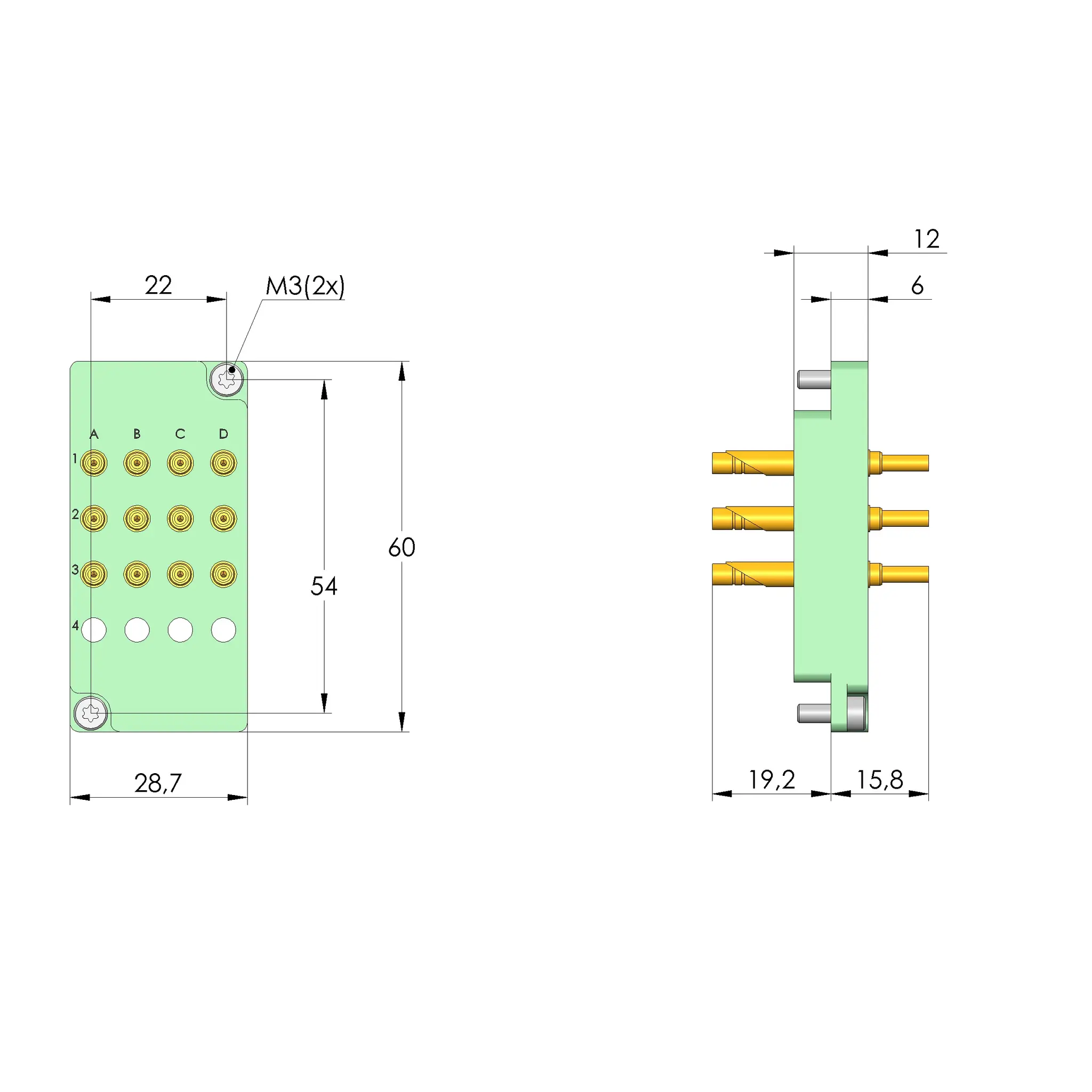 Produktfoto 1 von Ingun SB-T-HF-016-0,7GHz-12, Schnittstellenblock
