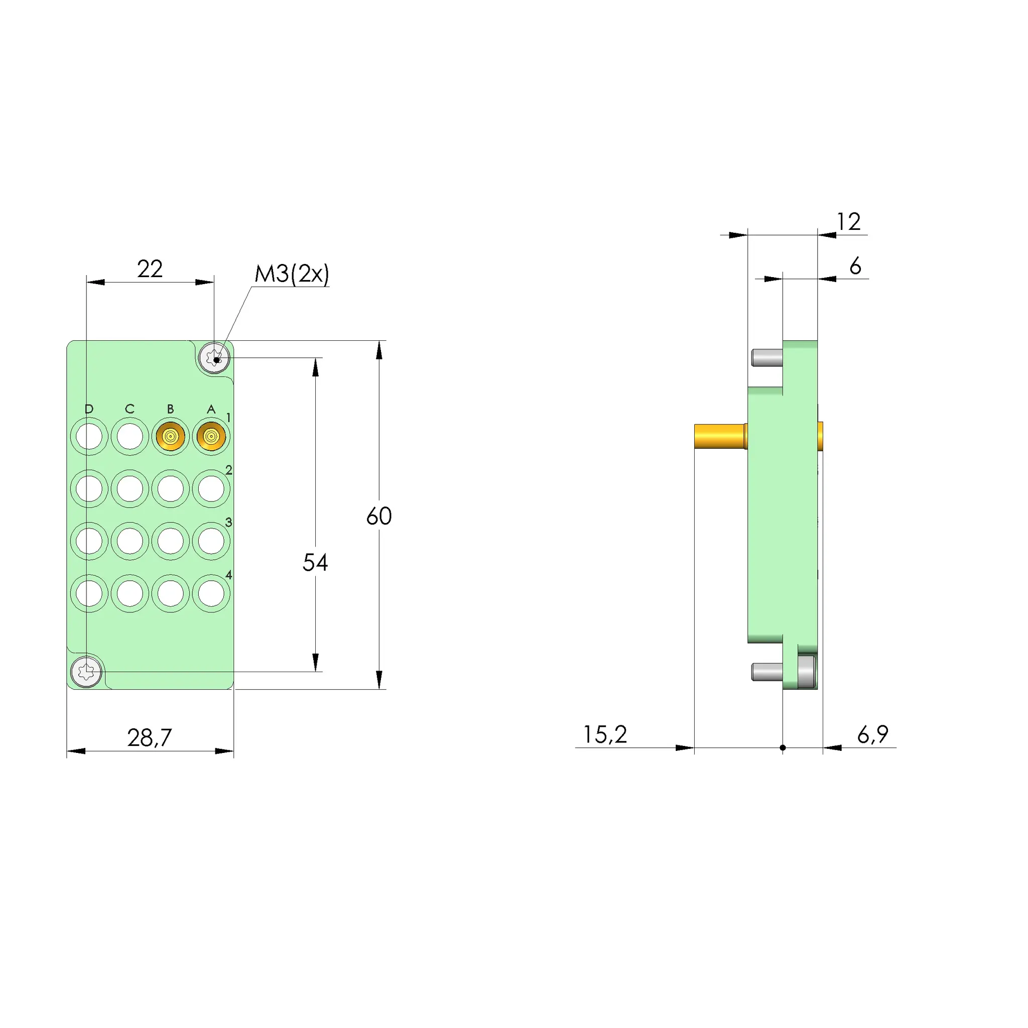 Produktfoto 1 von Ingun SB-P-HF-016-0,7GHz-02, Schnittstellenblock