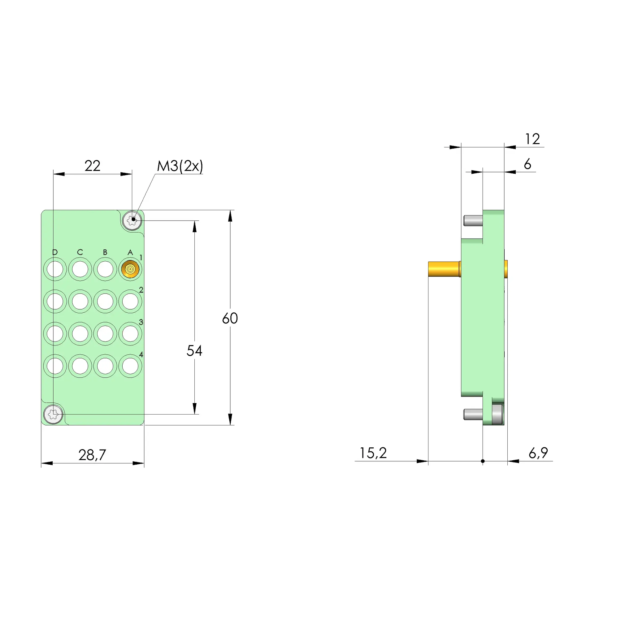 Produktfoto 1 von Ingun SB-P-HF-016-0,7GHz-01, Schnittstellenblock, SKU: 38170