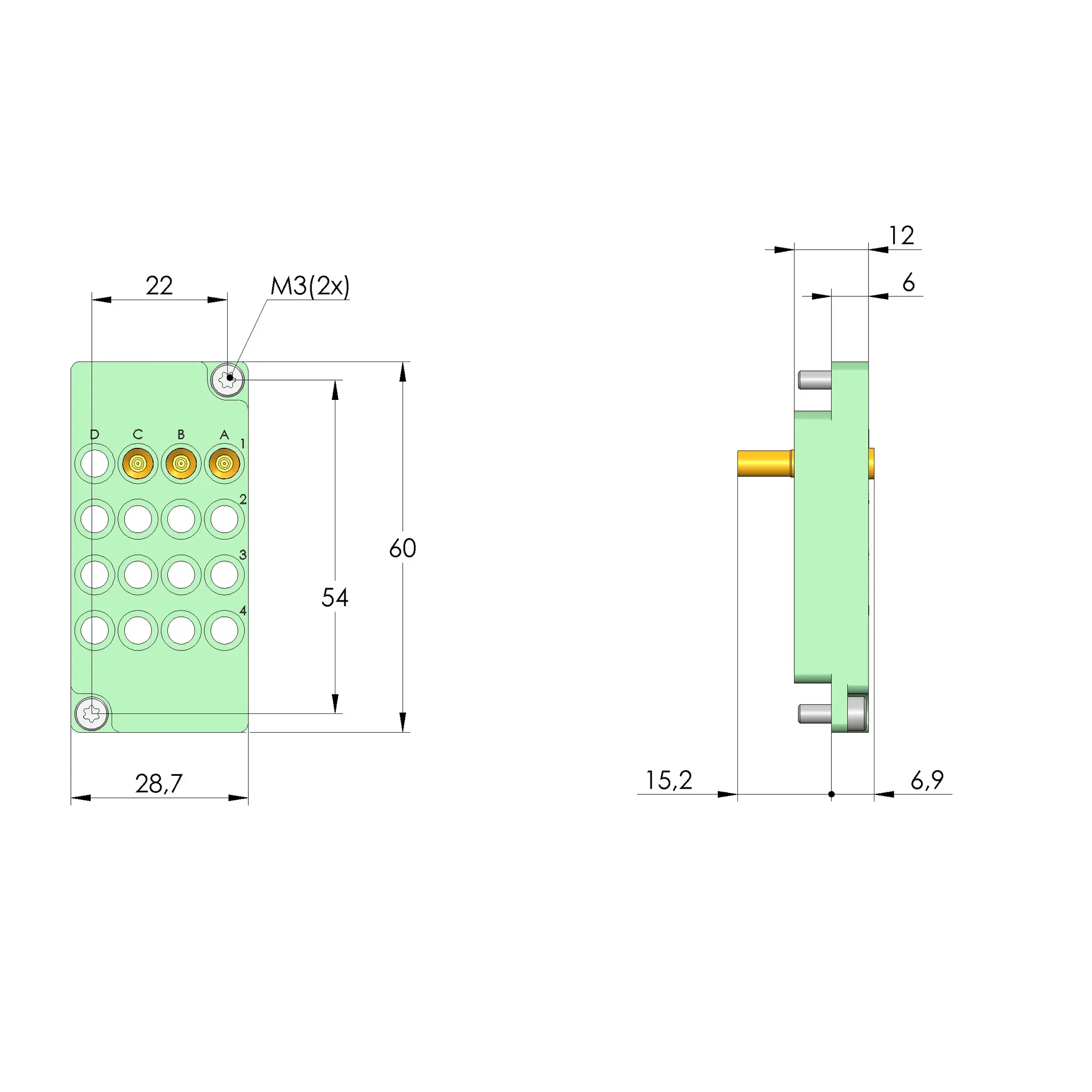 Produktfoto 1 von Ingun SB-P-HF-016-0,7GHz-03, Schnittstellenblock