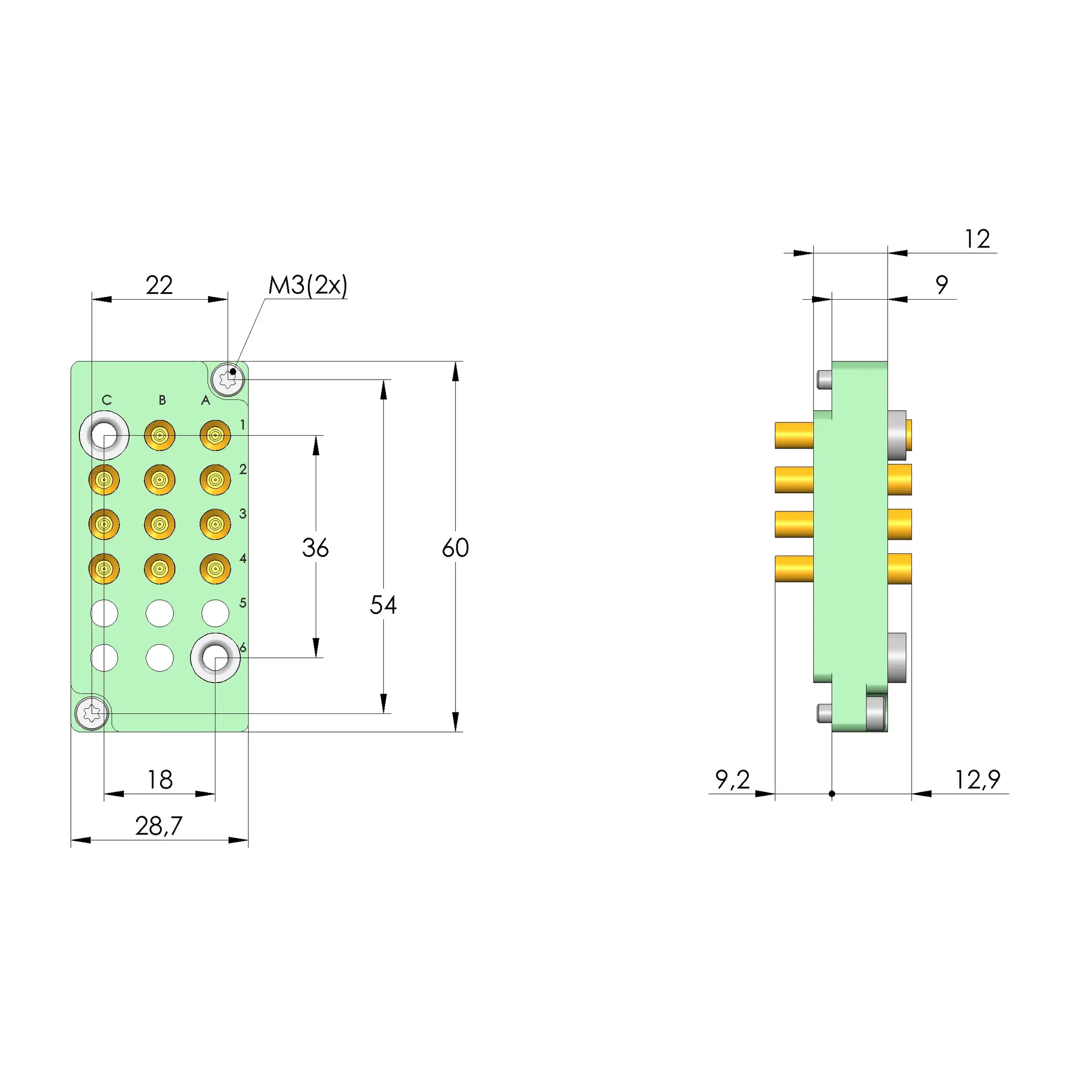 Produktfoto 1 von Ingun SB-P-HF-016-4GHz-11-Z, Schnittstellenblock, SKU: 38175