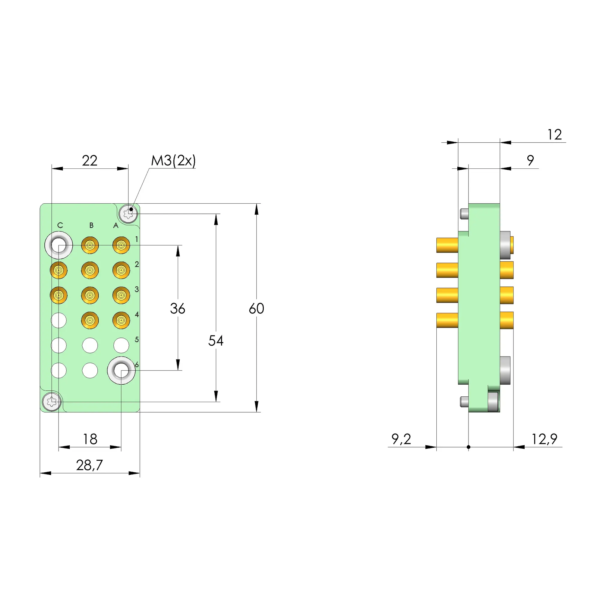 Produktfoto 1 von Ingun SB-P-HF-016-4GHz-10-Z, Schnittstellenblock, SKU: 38176
