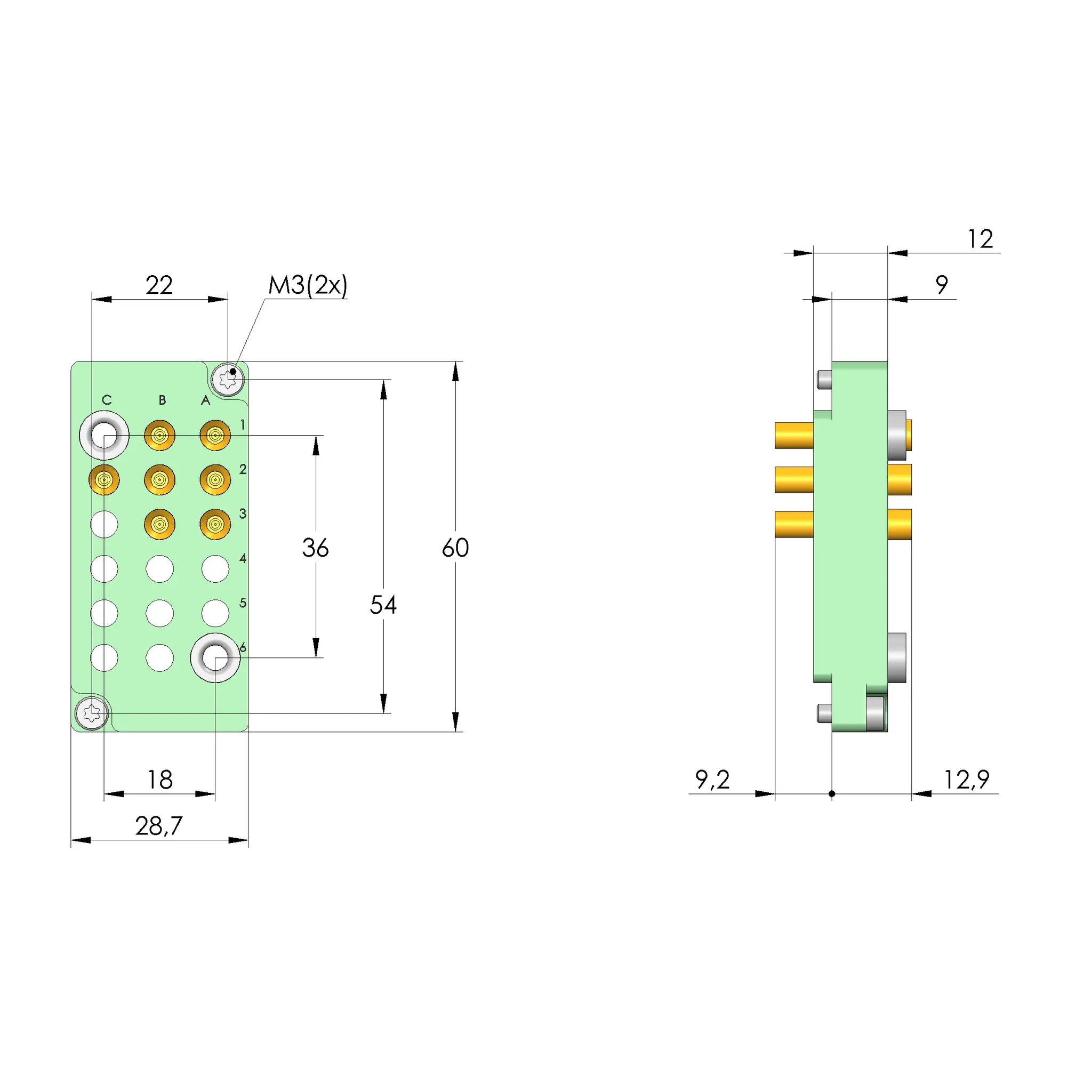 Produktfoto 1 von Ingun SB-P-HF-016-4GHz-07-Z, Schnittstellenblock, SKU: 38179